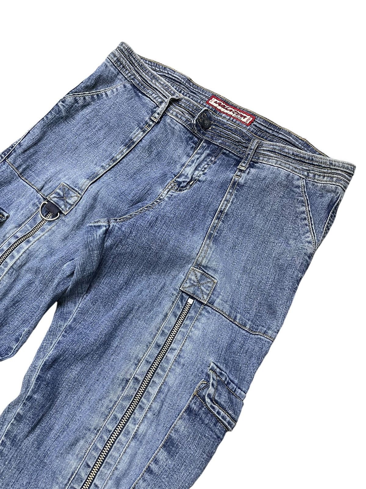 5351 POUR LES HOMMES × Tornado Mart Super Flared Vanilla Star Asymmetrical Cargo Denim Pants Size US 32 / EU 48 - 10 Thumbnail