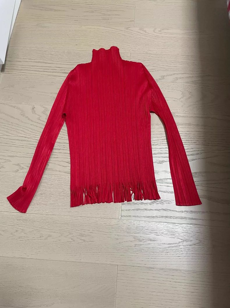 Issey Miyake issey miyake size:3 Red fringed top 2505-Nextarrow Size XXS / US 00 / IT 34 - 2 Thumbnail