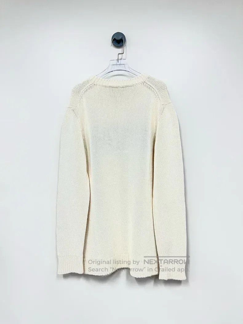 Fendi Fendi Off-White Knit Sweater with Embroidered Letter Logo Size US L / EU 52-54 / 3 - 2 Thumbnail