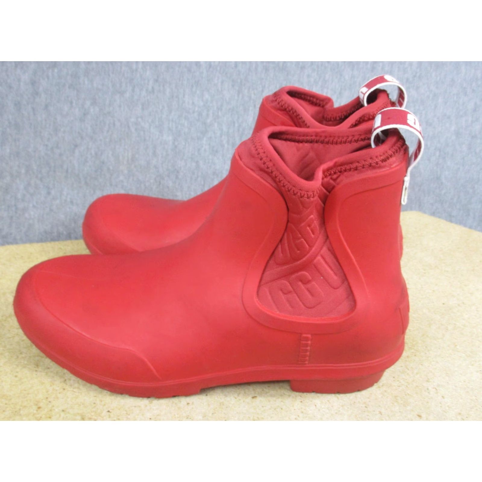 Ugg UGG Boots Womens Size 7 Red Rubber Rain Chelsea Pull On Ankle Booties Lug Sole Size US 7 / IT 37 - 2 Thumbnail