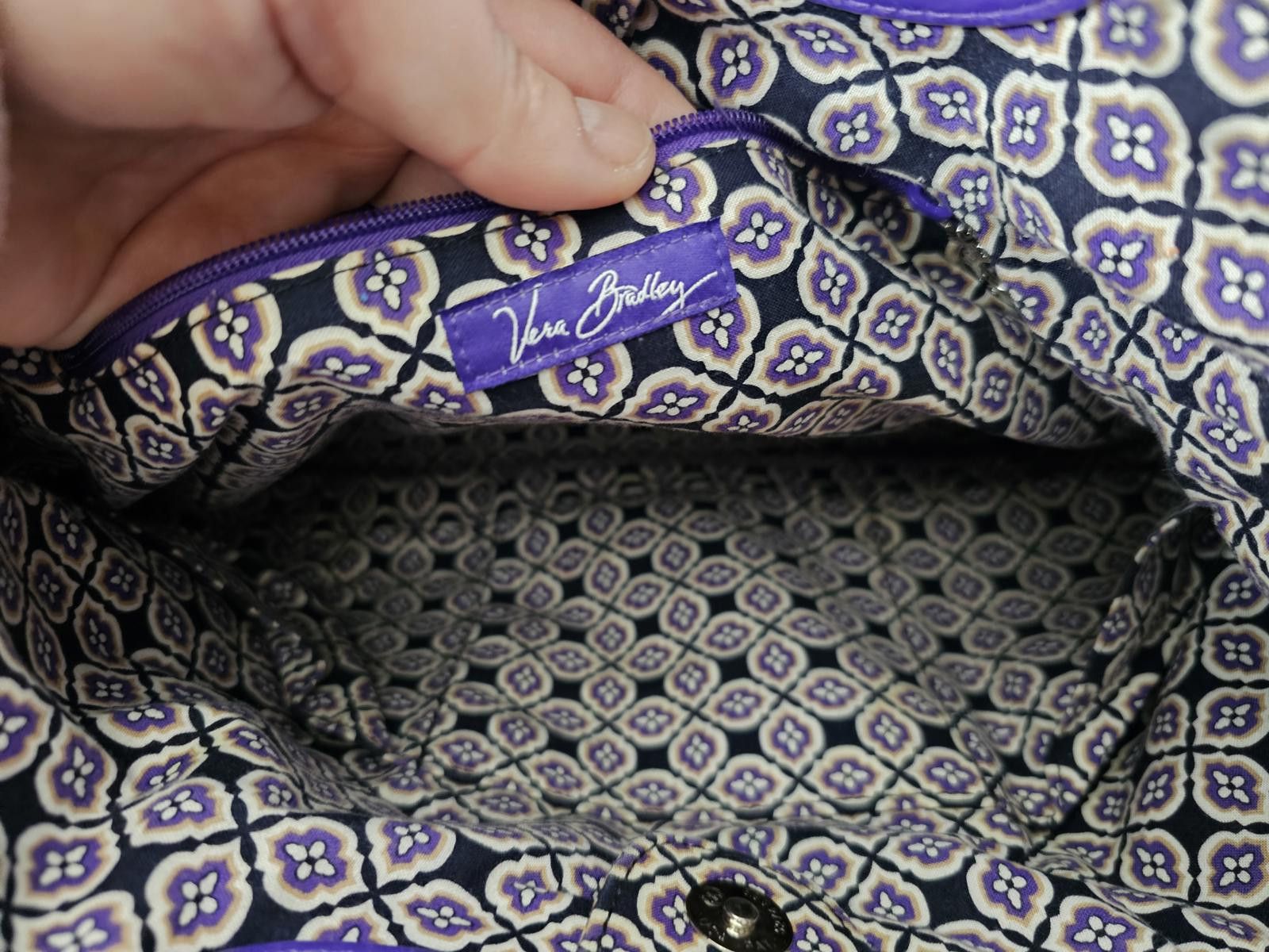 Other Vera Bradley Purse Purple Quilted Womens Med Paisley Size ONE SIZE - 3 Thumbnail