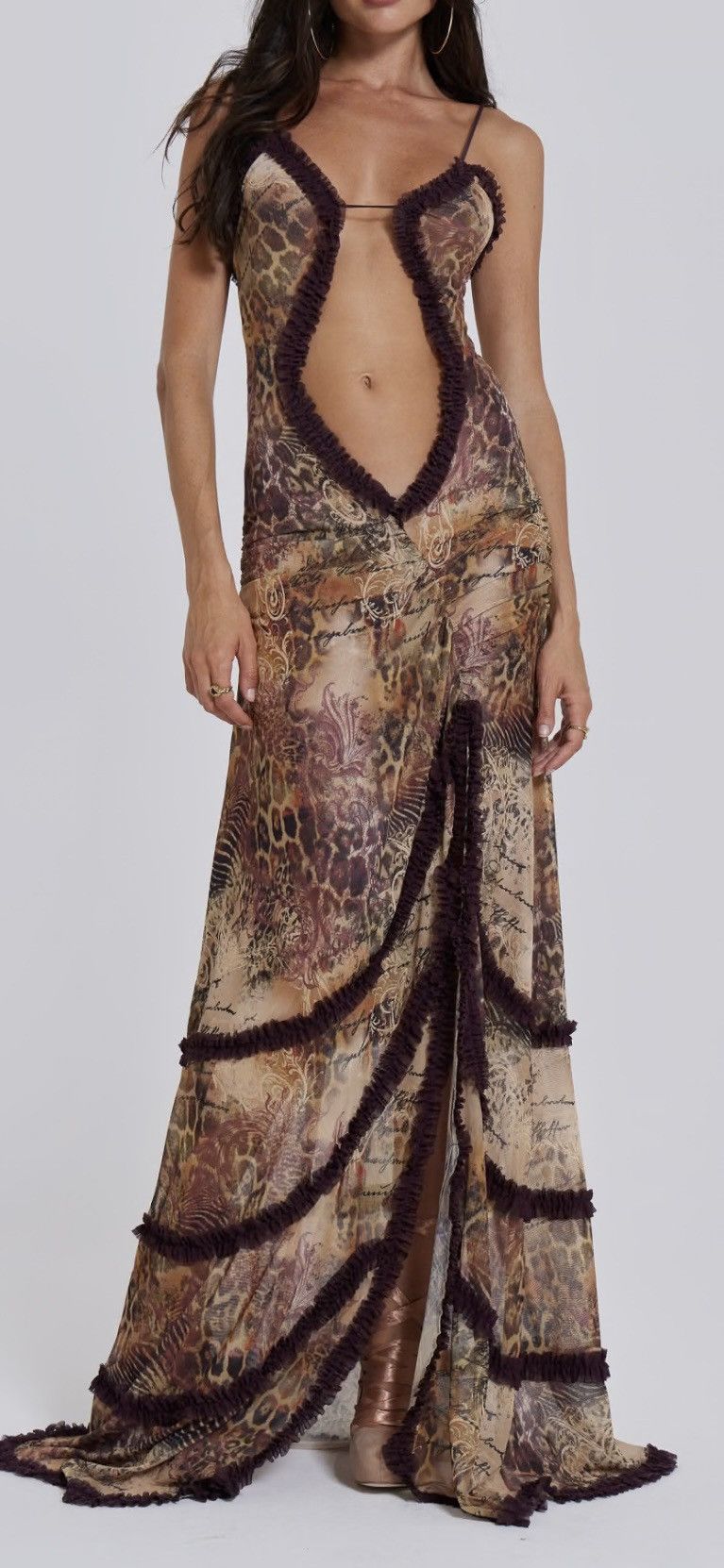 Jaded London Fatale Maxi Dress in Sunrose Size M / US 6-8 / IT 42-44 - 1 Thumbnail