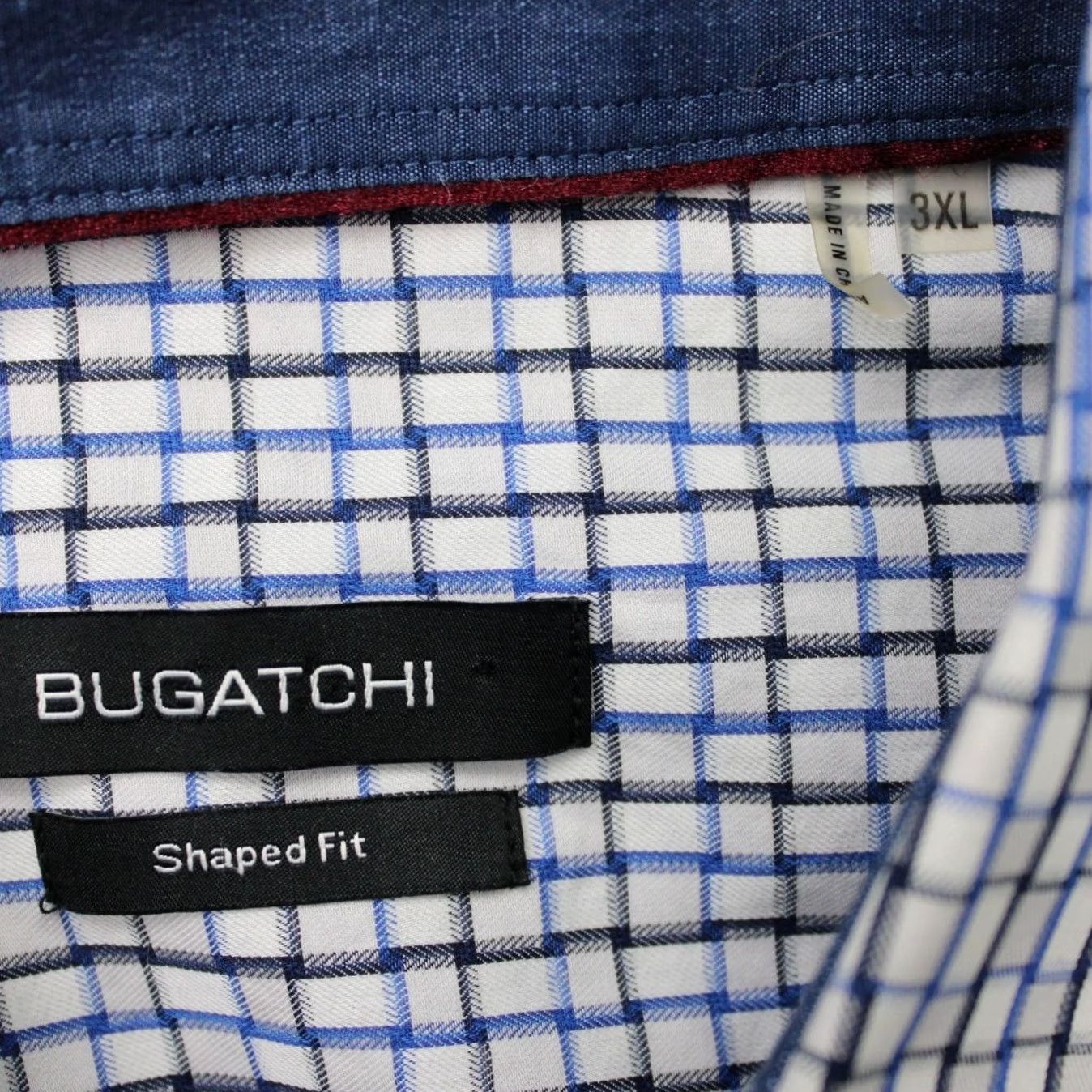 BUGATCHI Bugatchi Uomo Shirt Mens 3XL XXXL Blue Shaped Fit Button-Up Long Sleeve 100% Cotton Classic Plaid Chest 52 in Vintage: No Size US XXL / EU 58 / 5 - 6 Thumbnail
