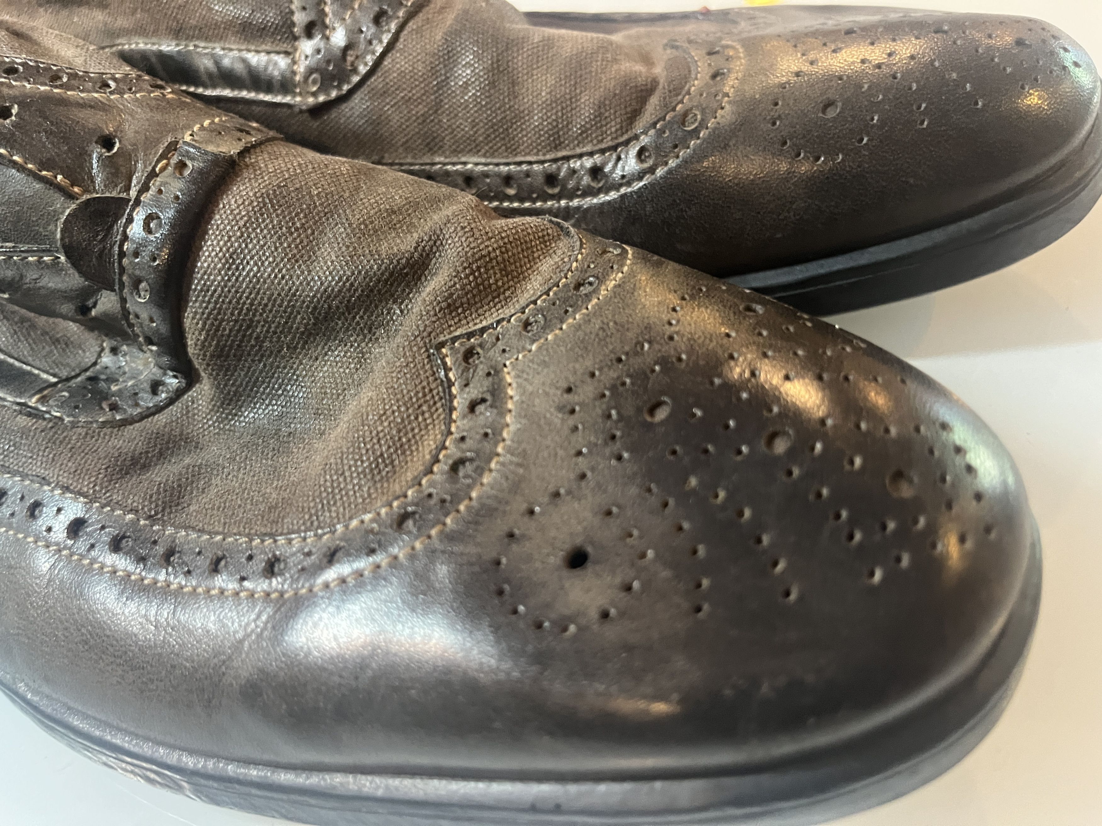 John Varvatos Varvatos Made in Italy Wingtip Laceless Brogue Style 1364 Size US 11 / EU 44 - 4 Thumbnail