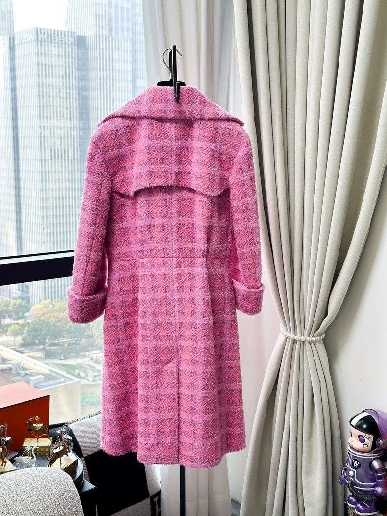 Chanel Chanel A plaid double-breasted long coat Size XXS / US 00 / IT 34 - 3 Thumbnail