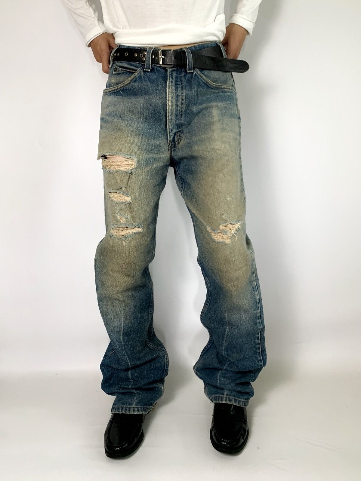 LVC 80s levis 517 distressed blue jeans usa orange tabs Size US 31 - 3 Thumbnail