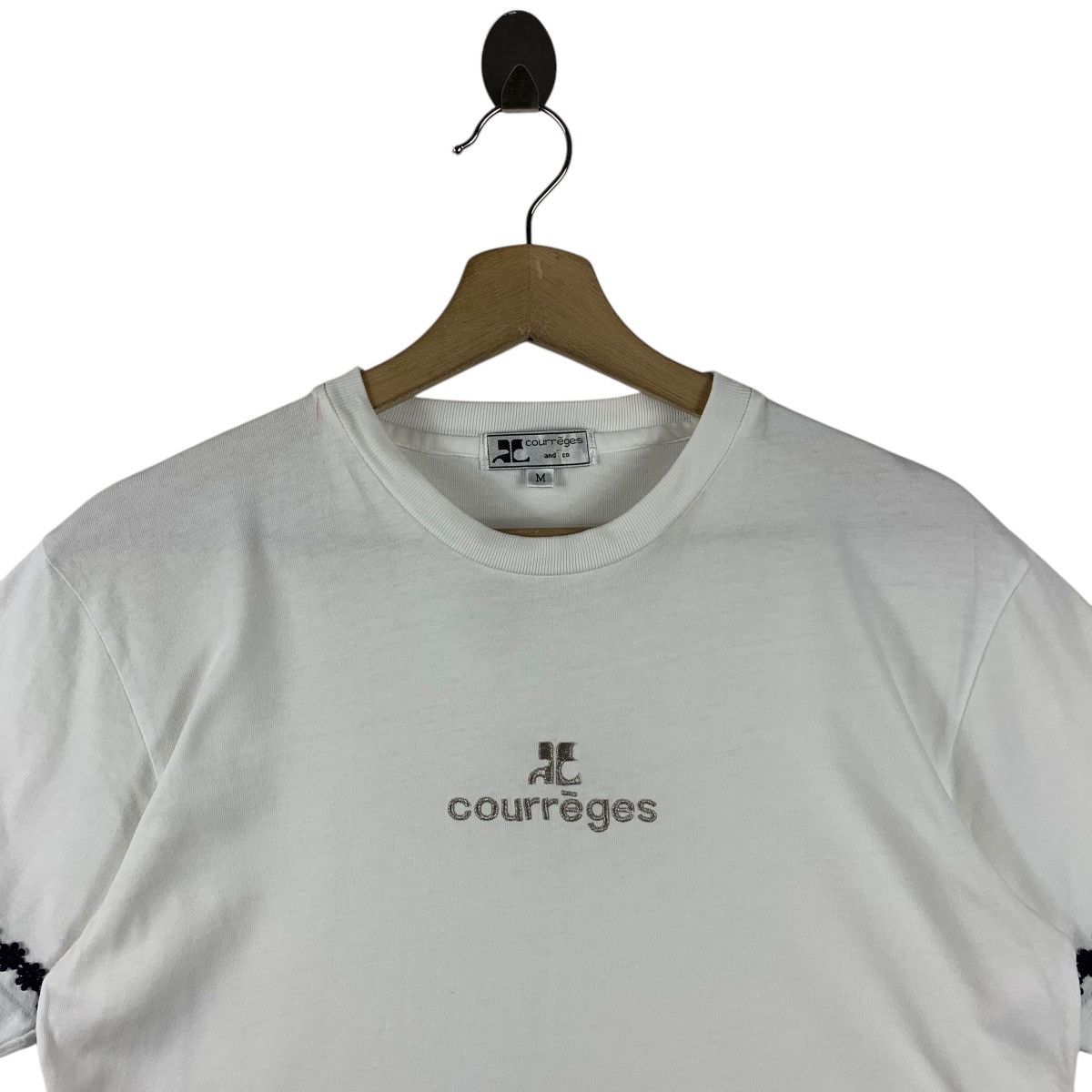 Courreges × Designer Vintage COURREGES sports futur spellout logo tee Size US M / EU 48-50 / 2 - 2 Thumbnail