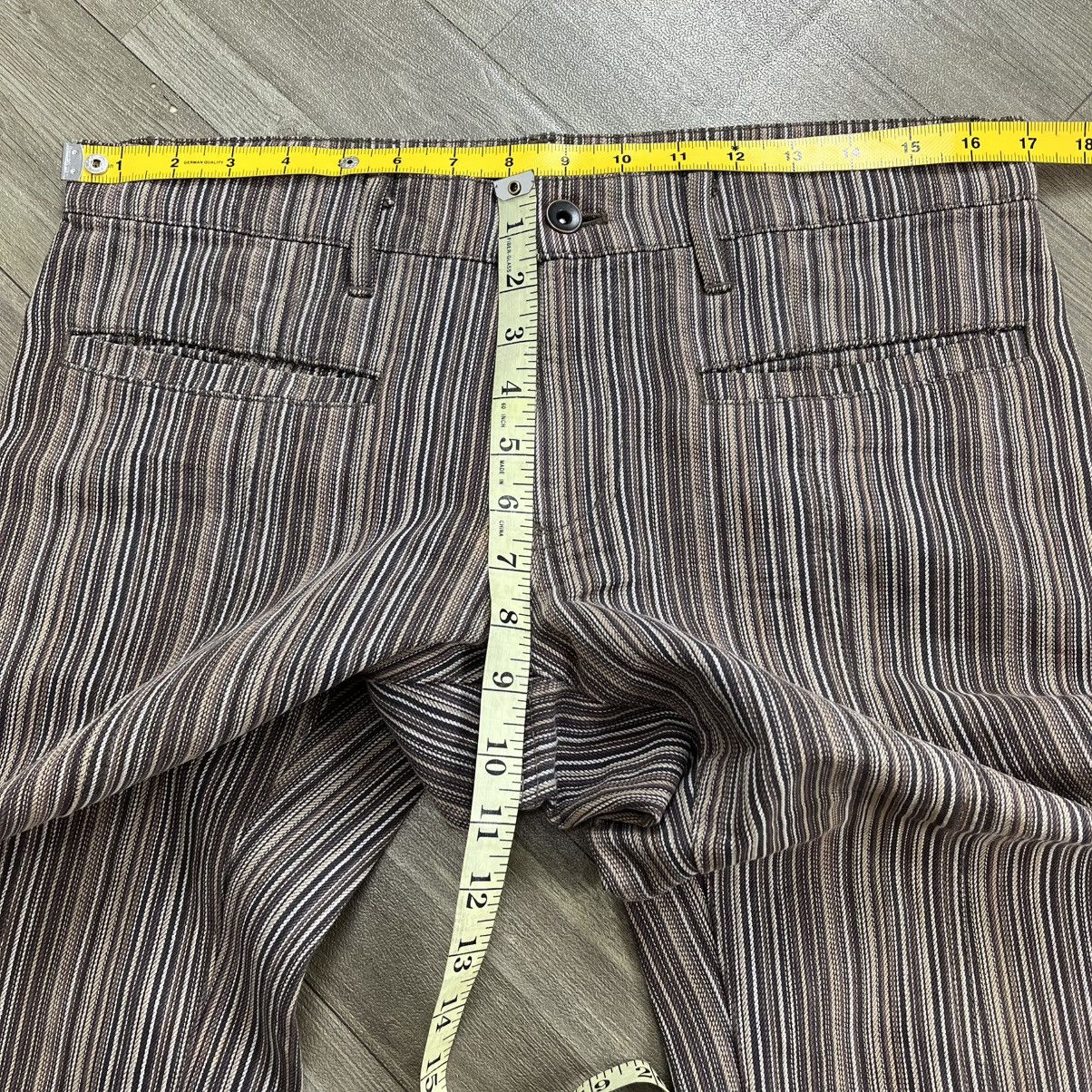 Issey Miyake 2000s Tete Homme Issey Miyake Striped Lgb Style Flared Jeans Size US 33 - 16 Thumbnail