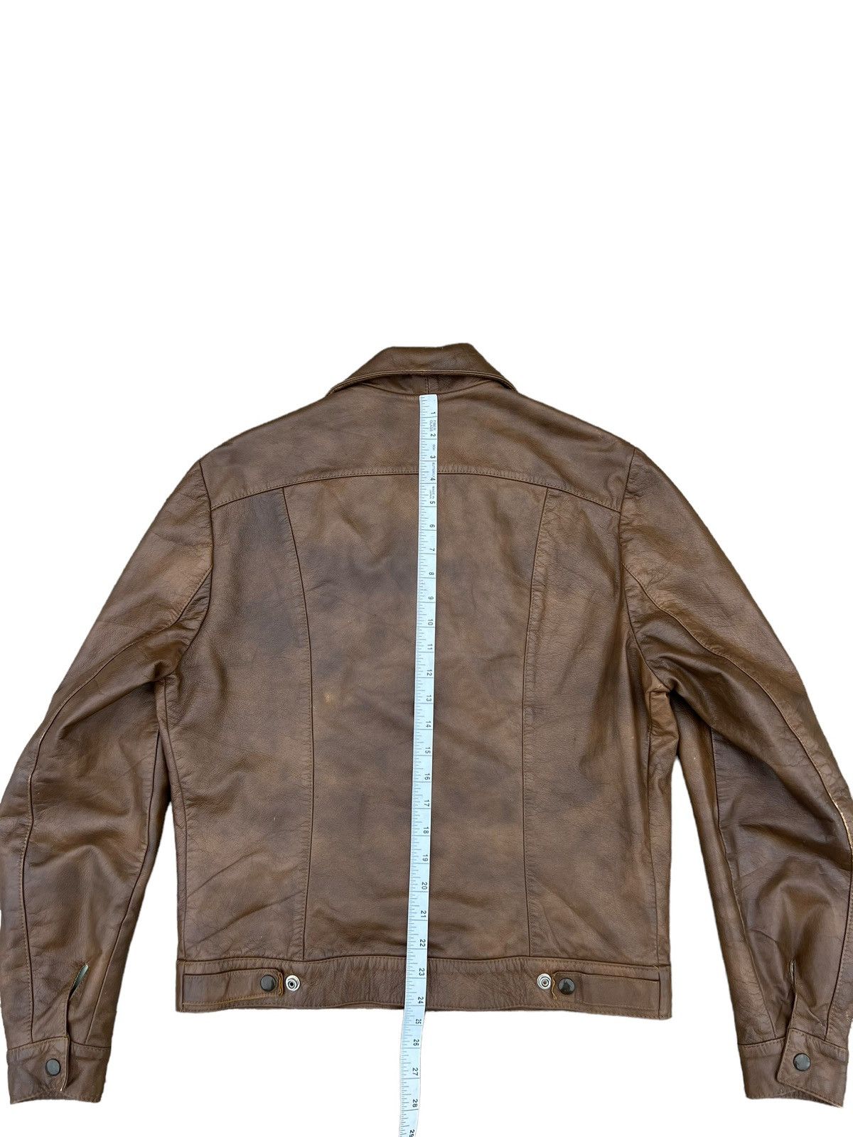 Leather Vintage 60s 70s Lakeland Patina Brown Trucker Leather Jacket Size US M / EU 48-50 / 2 - 5 Thumbnail