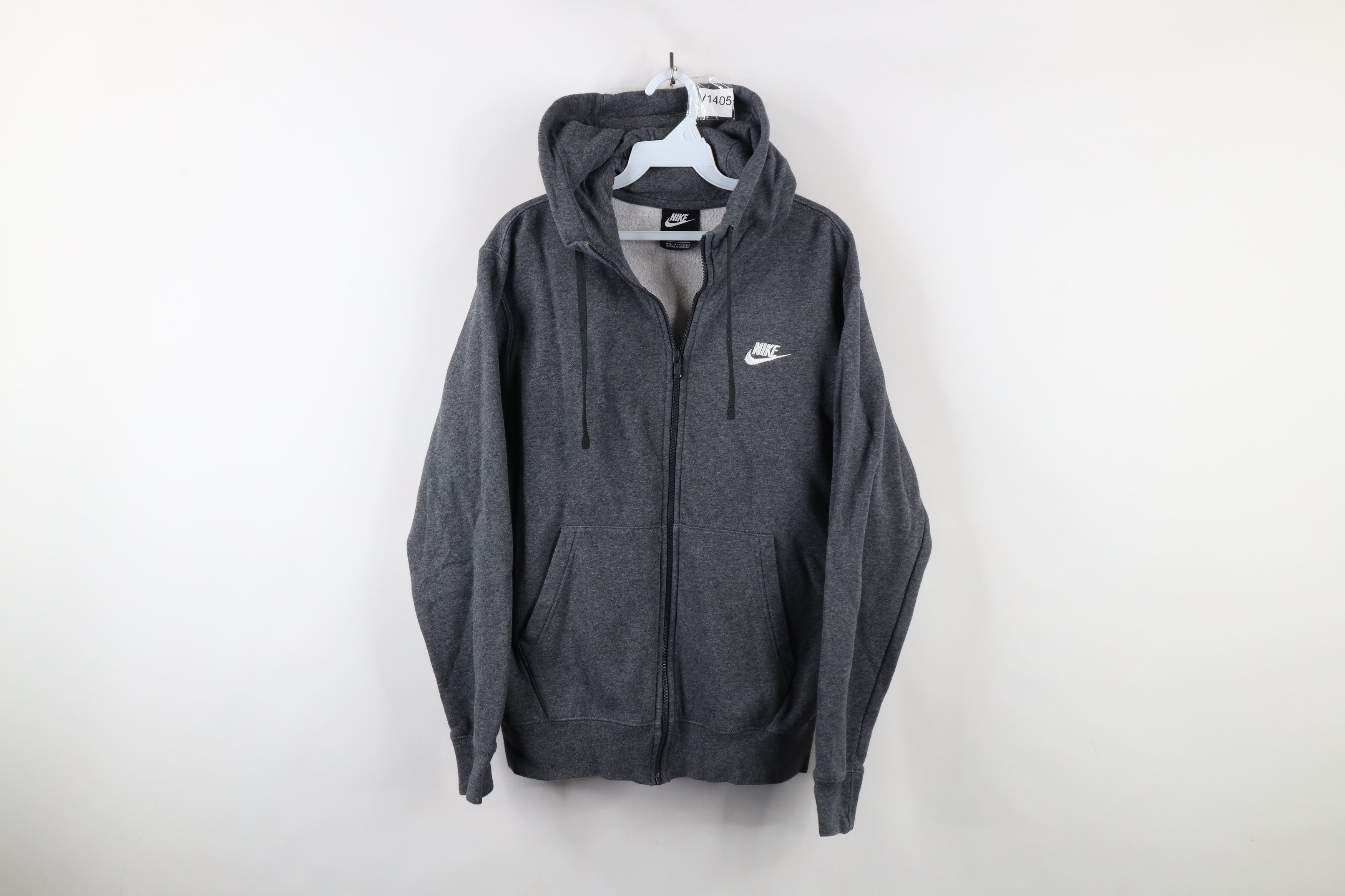 Nike × Vintage Vintage Nike Mini Swoosh Full Zip Hoodie Sweatshirt Gray Size US S / EU 44-46 / 1 - 1 Thumbnail