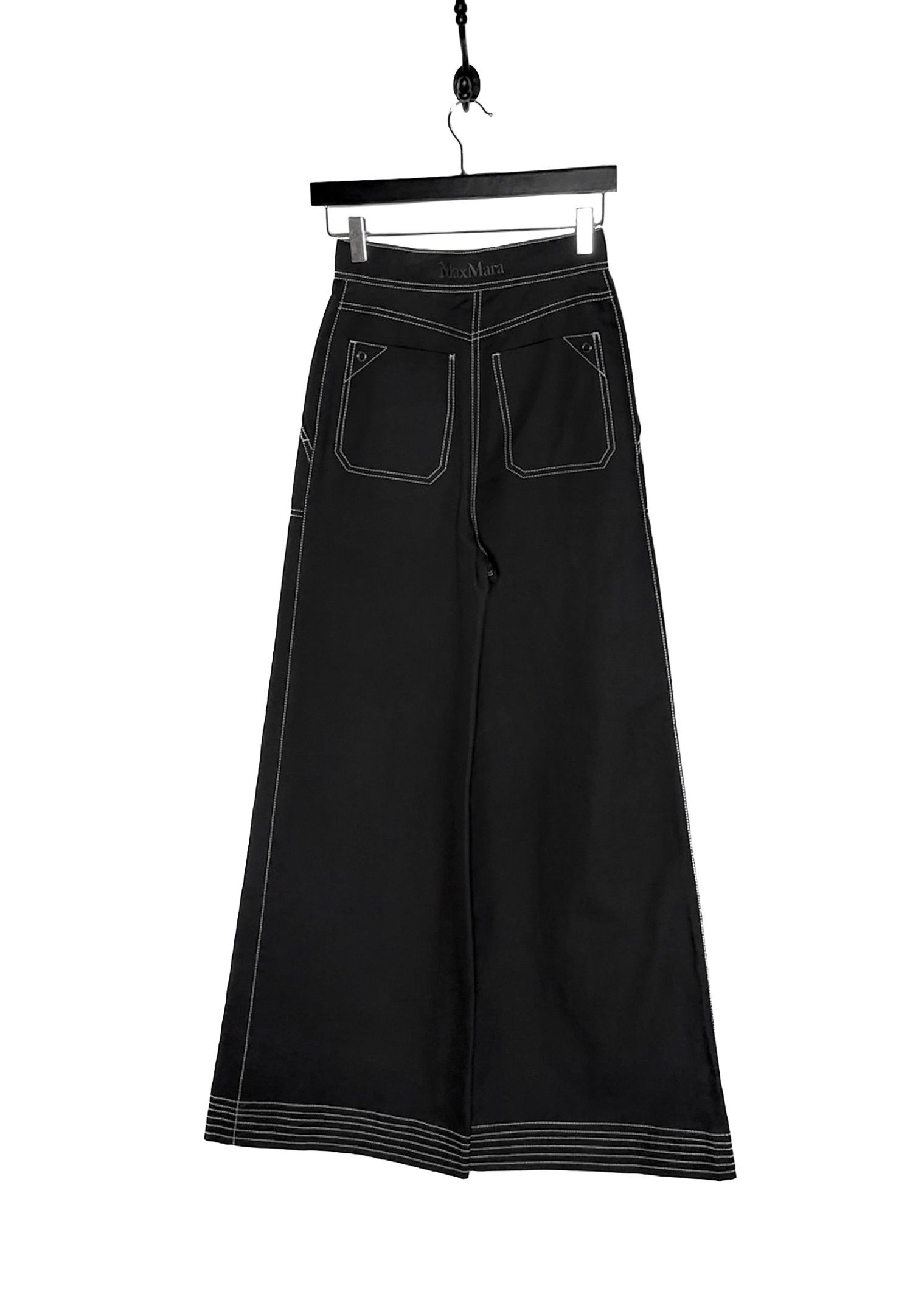Max Mara Max Mara Black White Stitches Wide Leg Oboli Trousers Size 24" / US 00 / IT 34 - 3 Thumbnail