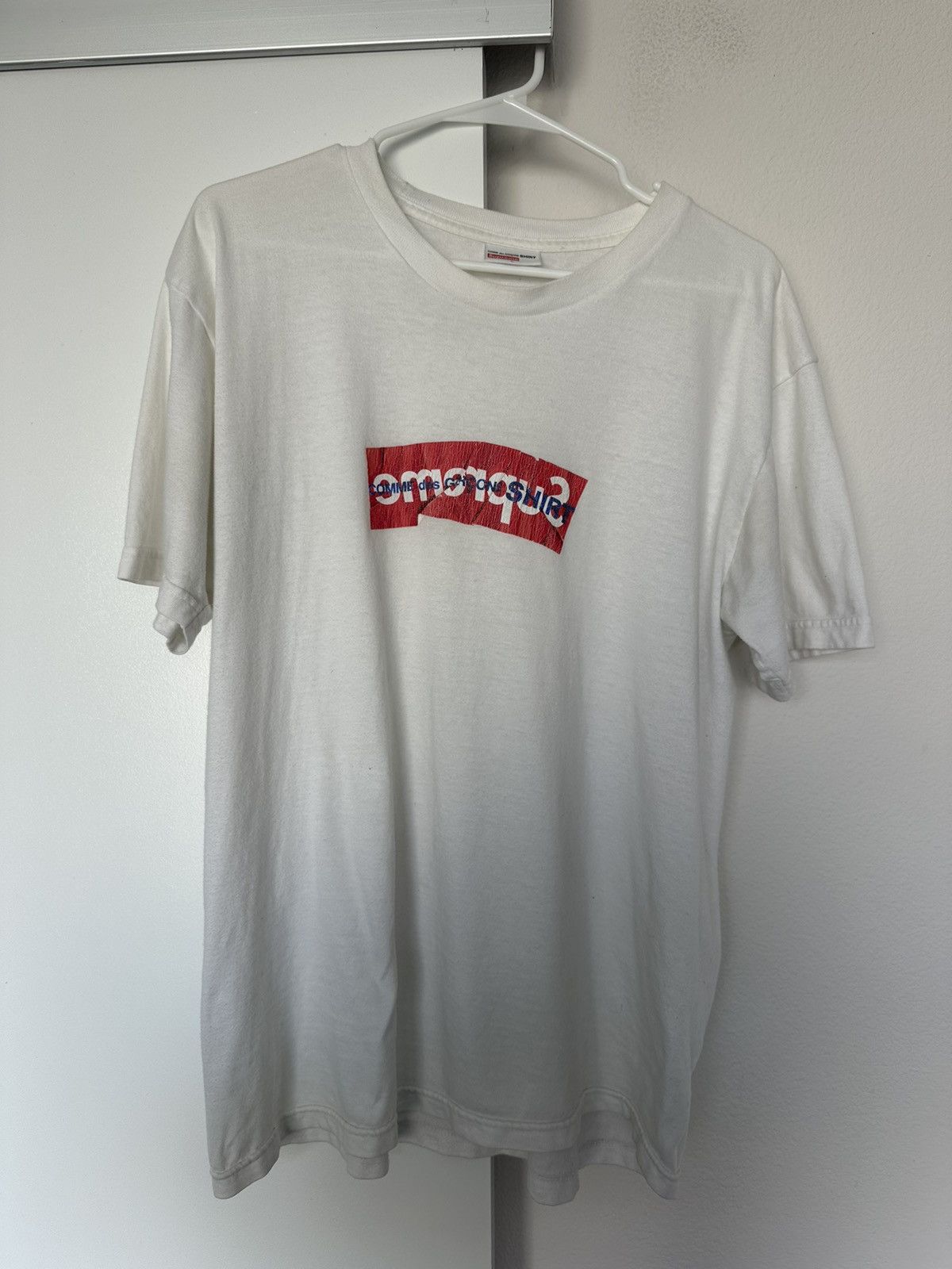 Pre-owned Comme Des Garcons X Supreme Cdg Comme Des Garçons Box Logo Tee White