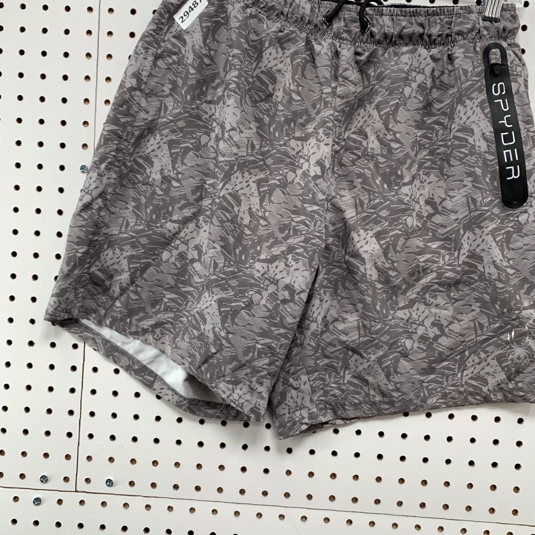 Spyder Spyder Swim Trunks Mens Large Fray Floral AOP Print ZIp Pocket Gray L Size US 33 - 5 Thumbnail