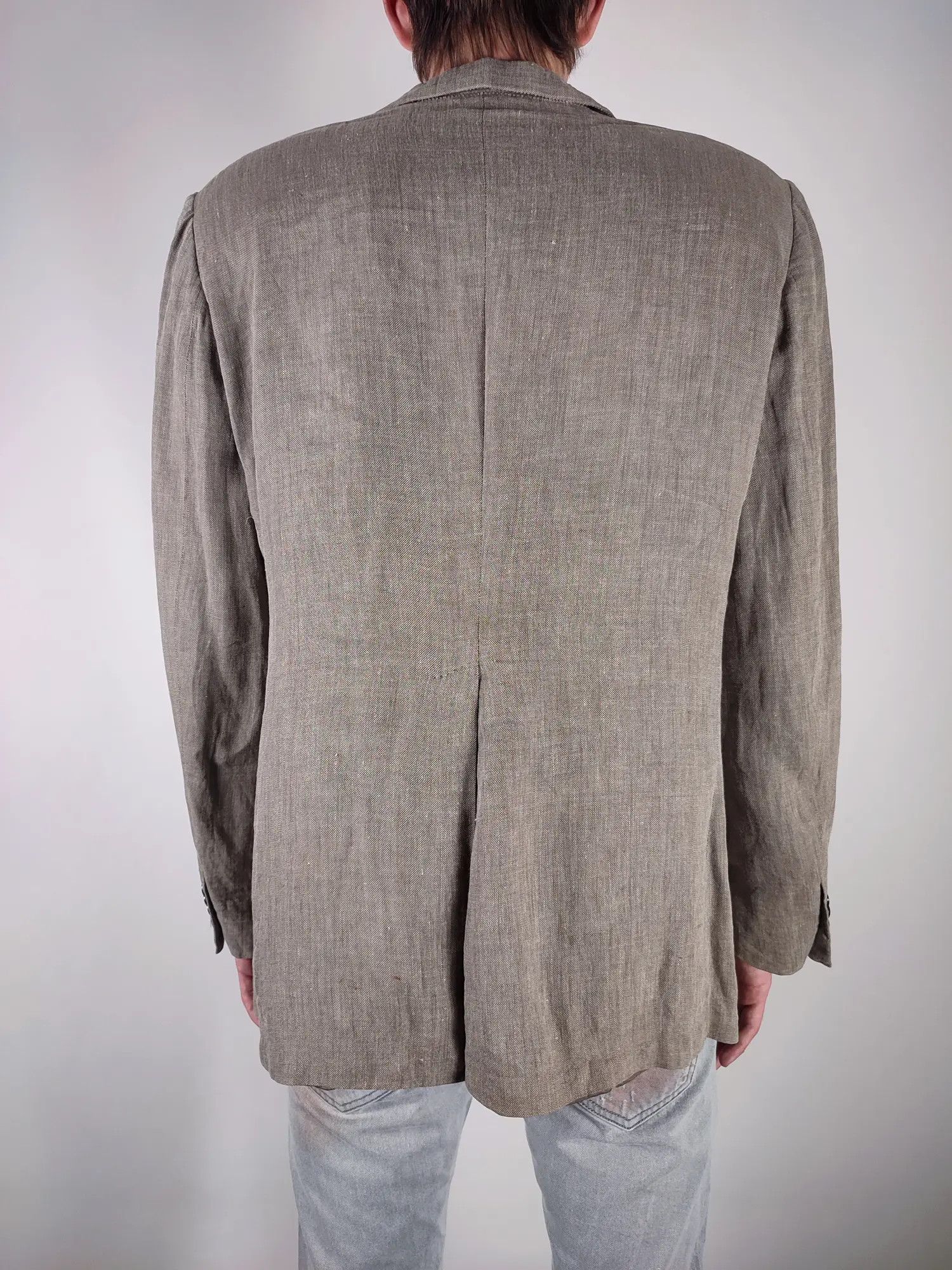 Emporio Armani Emporio Armani 2005 Oldschool Linen Blazer Vintage Jacket Size 46R - 4 Thumbnail