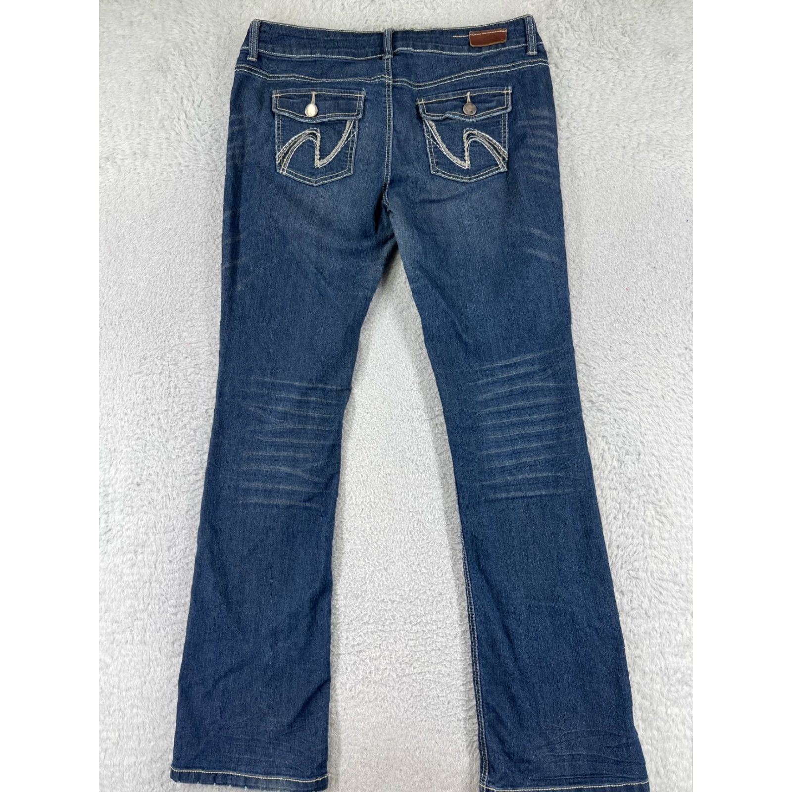 Denime Womens Standard Practice Jeans Denim Blue Bootcut 11 Pants Embroidered Cotton Size 30" / US 8 / IT 44 - 2 Thumbnail