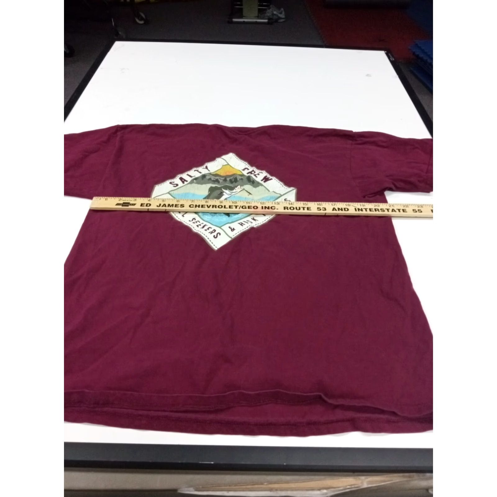 Vintage VINTAGE SALTY CREW T-shirt Thrill Seekers And Risk Takers Lg. Maroon Marlin Logo Size US L / EU 52-54 / 3 - 4 Thumbnail