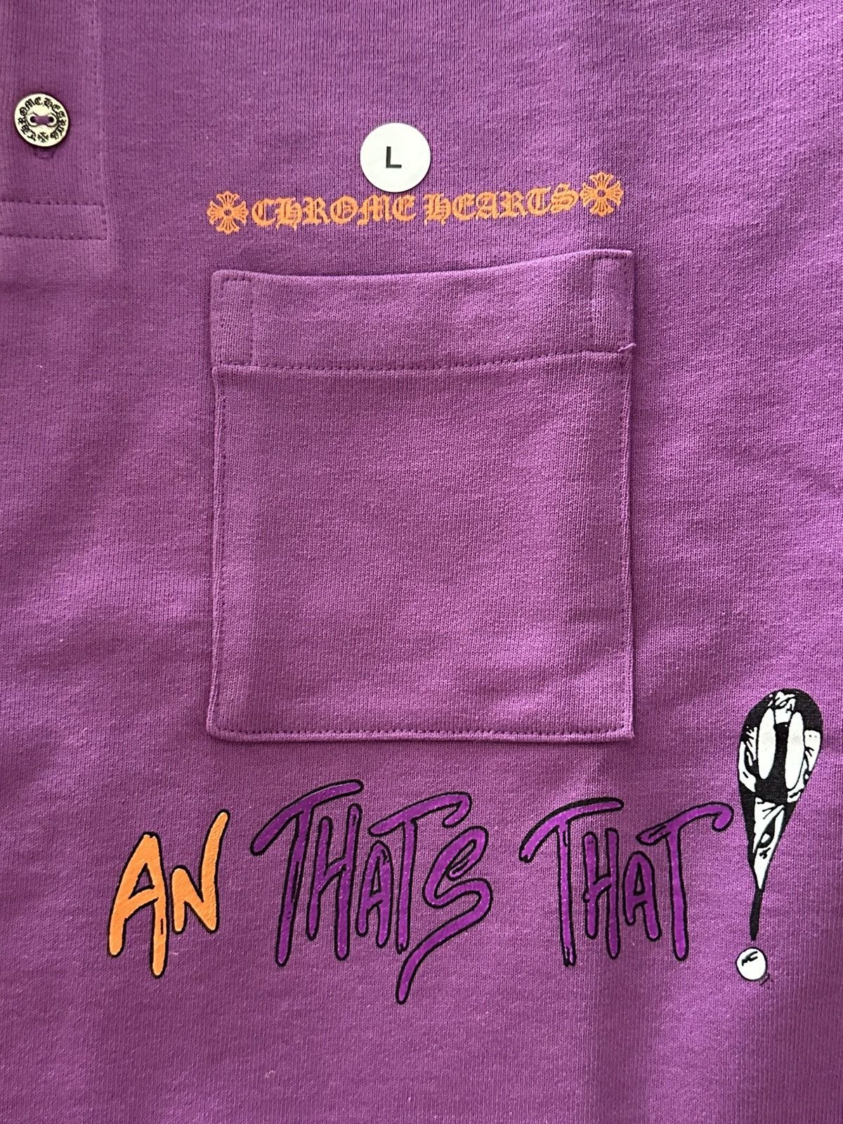 Chrome Hearts Chrome Hearts X Matty Boy More not Less Purple Polo Shirt L Size US L / EU 52-54 / 3 - 11 Thumbnail