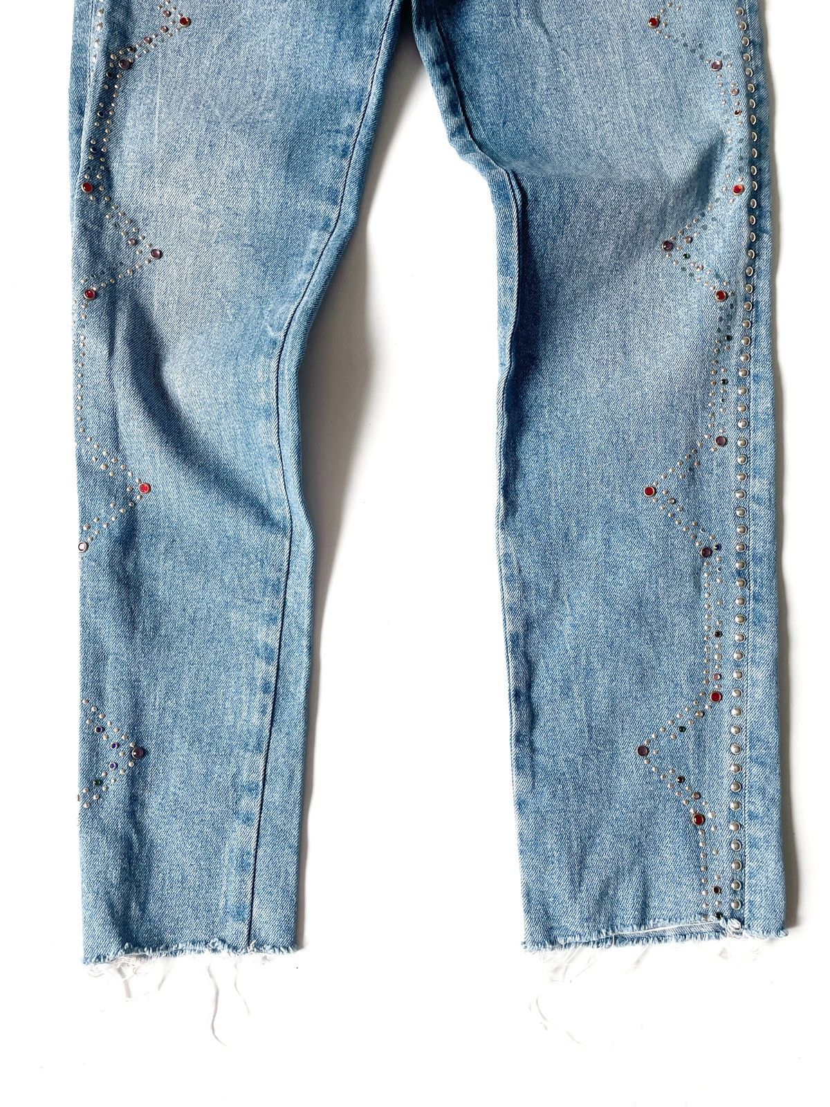Versace Jeans Couture Versace Blue Women Jeans Mom Fit With Rhinestone Size 30/L Size 28" / US 6 / IT 42 - 2 Thumbnail