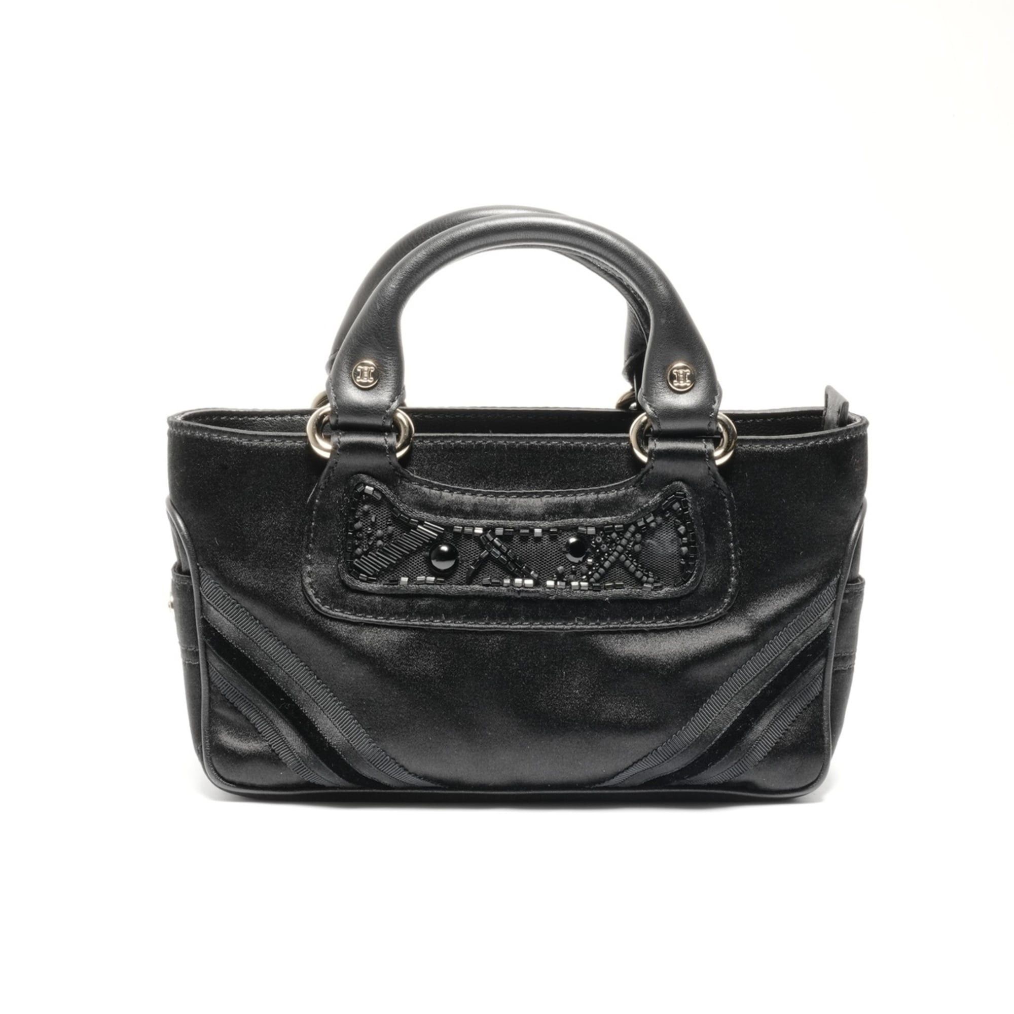 Celine Celine Mini Micro Boogie Satin Handbag in Black WS24644 Size ONE SIZE - 1 Thumbnail