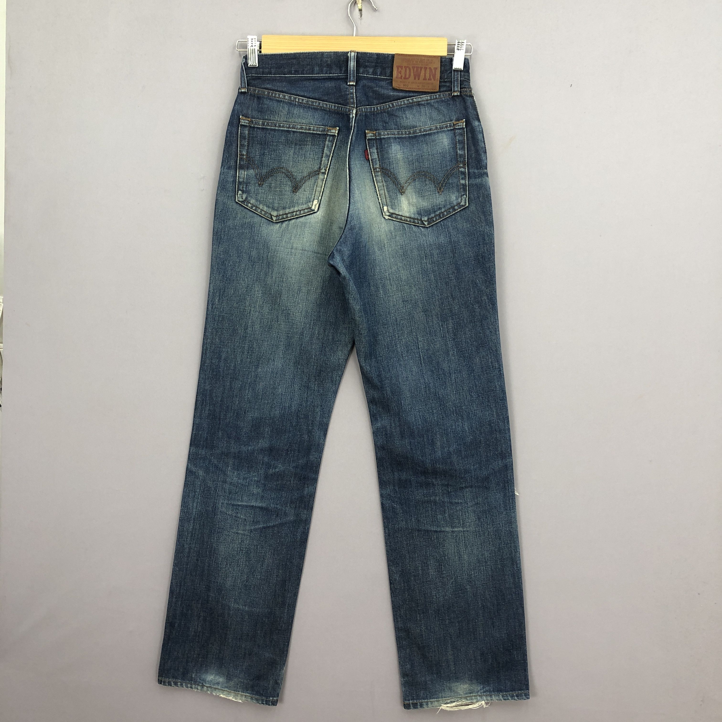 Levi's × Vintage Vintage Edwin 503 Jeans Japanese Distressed Indigo Denim Size 28" / US 6 / IT 42 - 2 Thumbnail