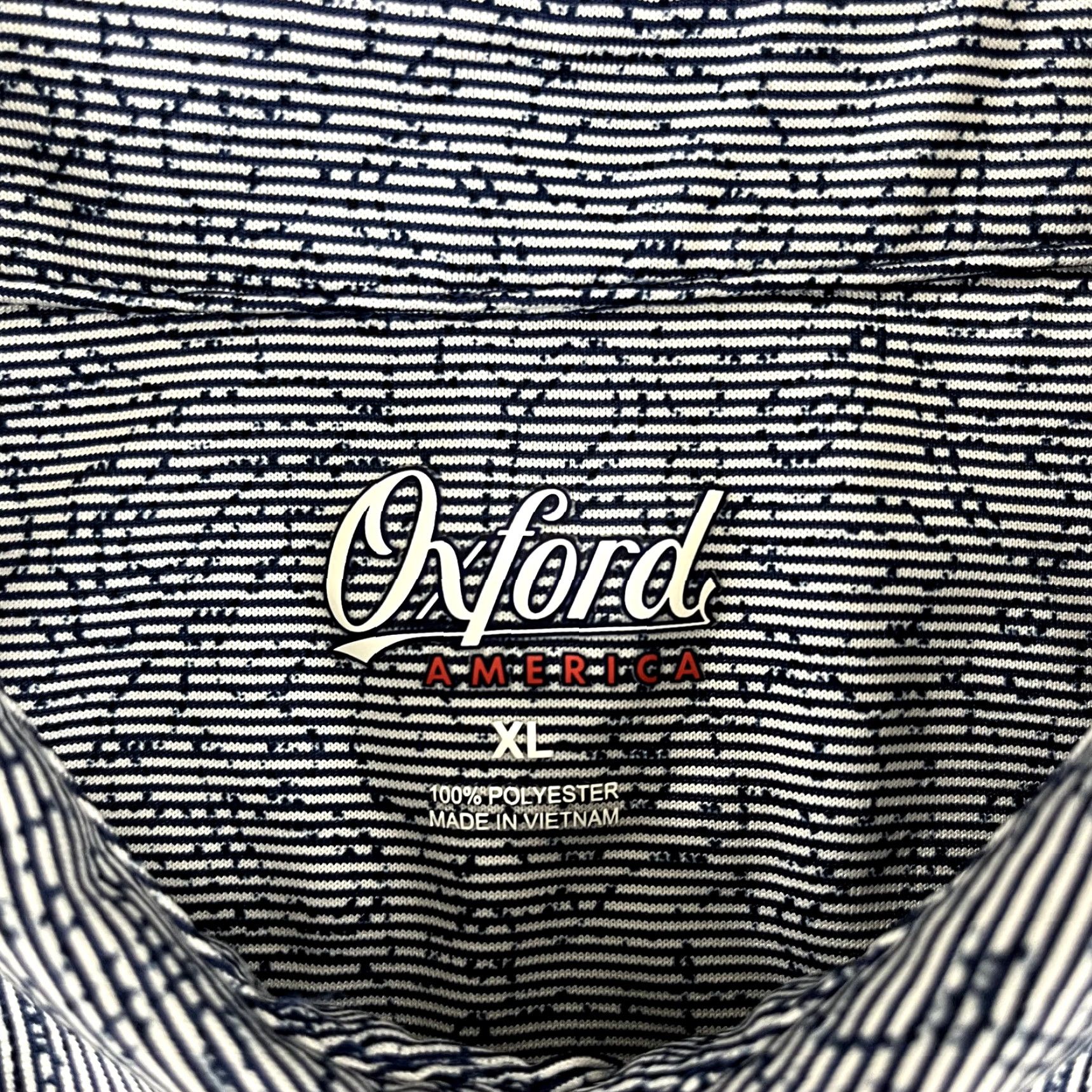 Vintage OXFORD Polo Shirt Mens XL Blue Geometric Stretch S/S Performance Golf Size US XL / EU 56 / 4 - 2 Thumbnail