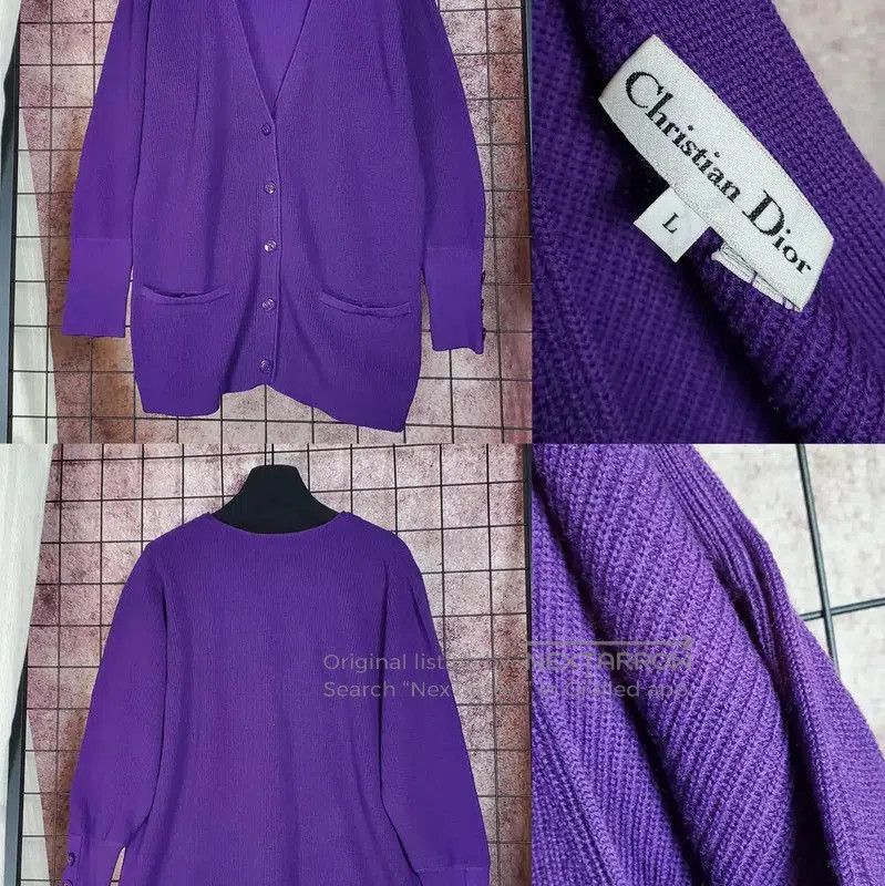 Dior Dior Purple Long Sleeve Cardigan for Women . Size L / US 10 / IT 46 - 2 Thumbnail