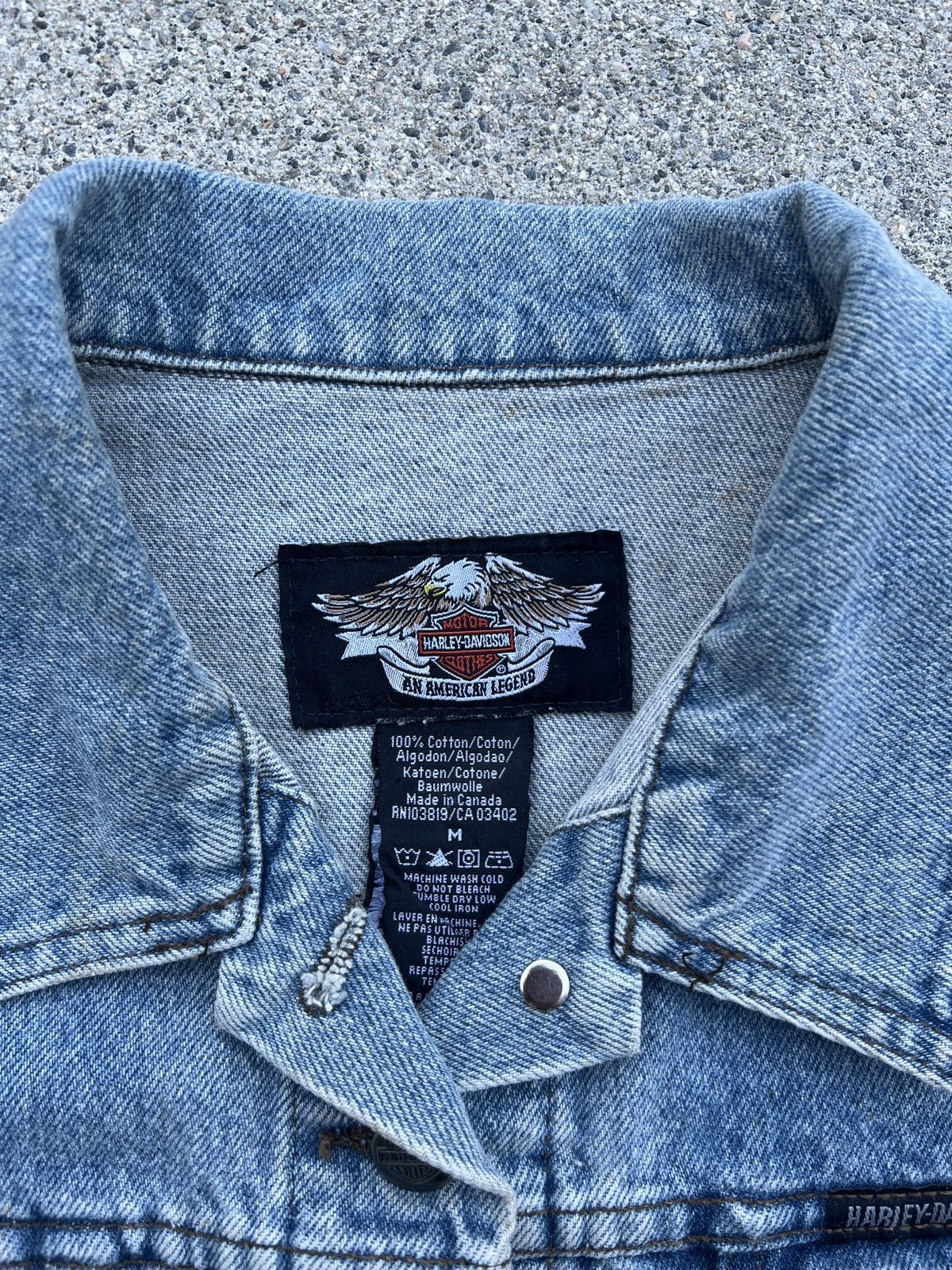 Harley Davidson 1990s Harley Davidsons Light Indigo Denim Biker Vest Size M Size M / US 6-8 / IT 42-44 - 3 Thumbnail