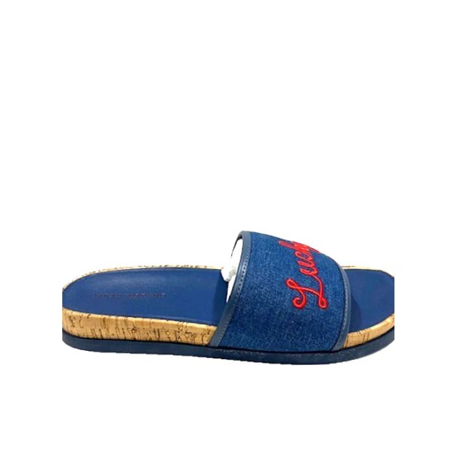 Lucky Brand Lucky Brand Dylina Slides Women’s Slip On Embroidered Sandals Blue 9.5 Shoes Summer Casual Womens Size US 10 / IT 40 - 4 Thumbnail
