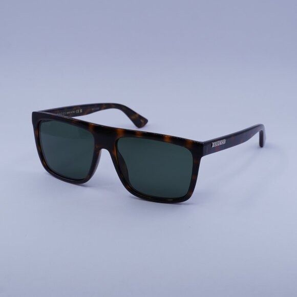 Gucci Gucci GG0748S 003 Sunglasses Havana Square Frame, Green Size ONE SIZE - 1 Thumbnail