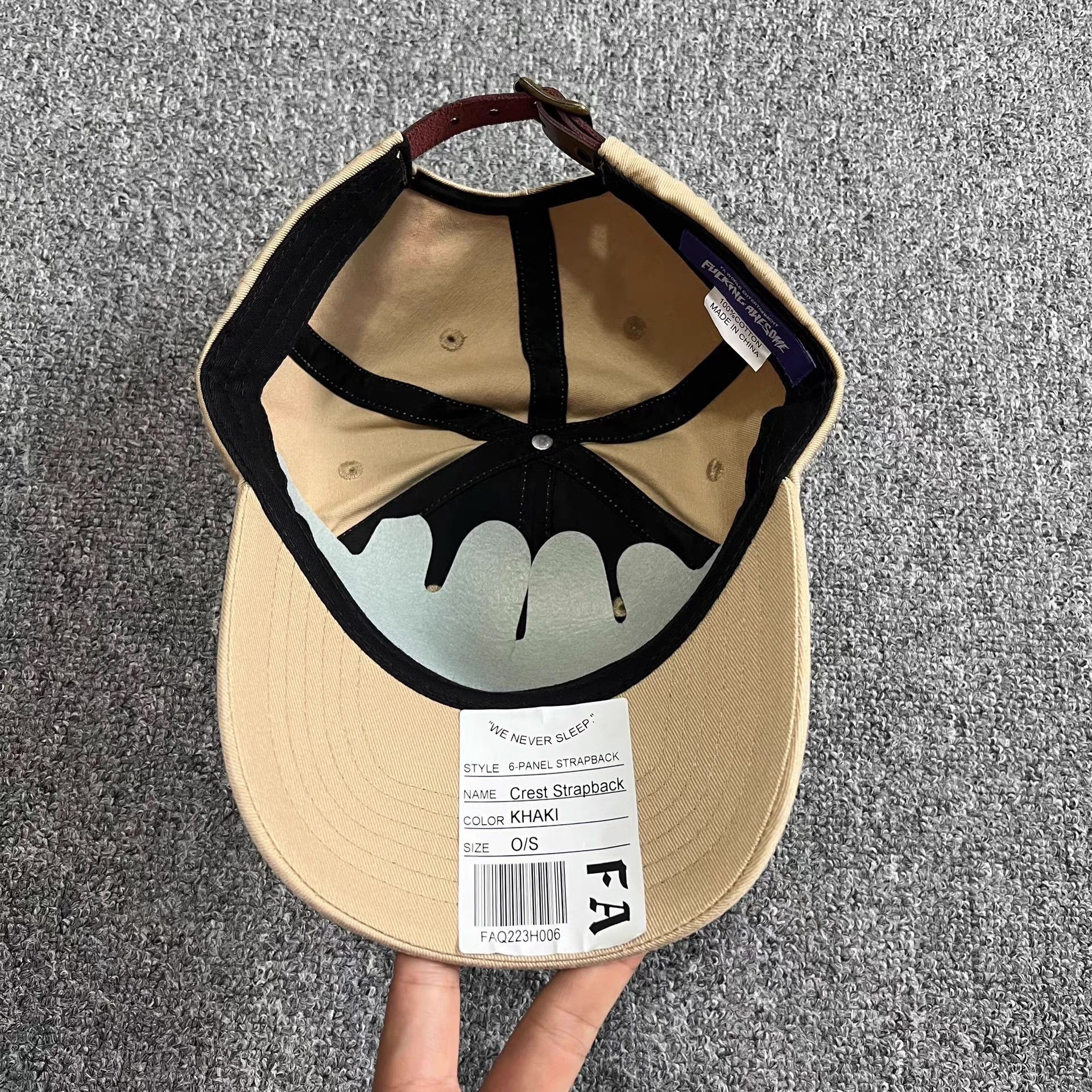 Fucking Awesome Fucking Awesome Washed Vintage Curved Brim Baseball Cap。 Q7 Size ONE SIZE - 3 Thumbnail