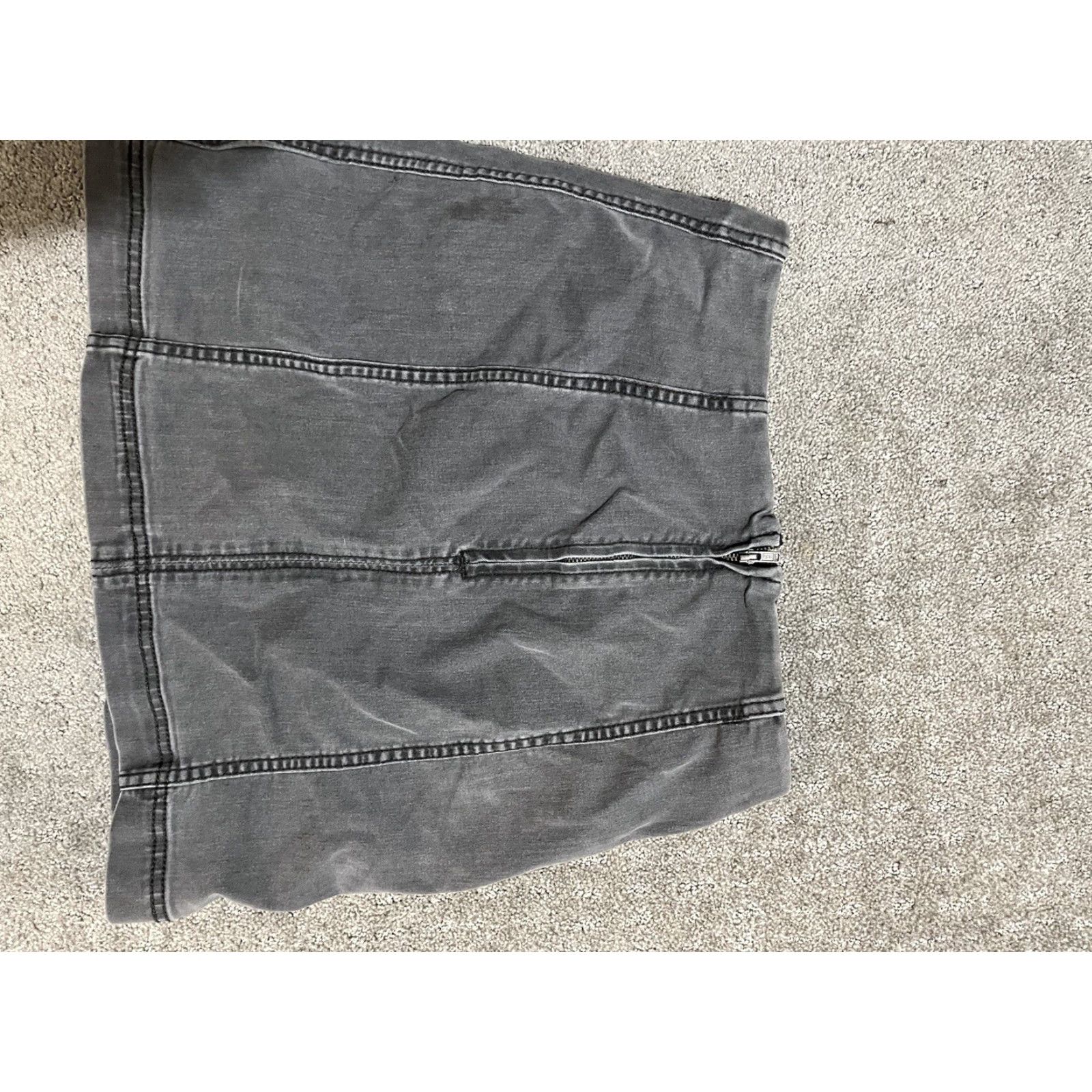 Free People VINTAGE Free People Gray Corduroy Mini Skirt 6 Zip Women Size 28" / US 6 / IT 42 - 2 Thumbnail