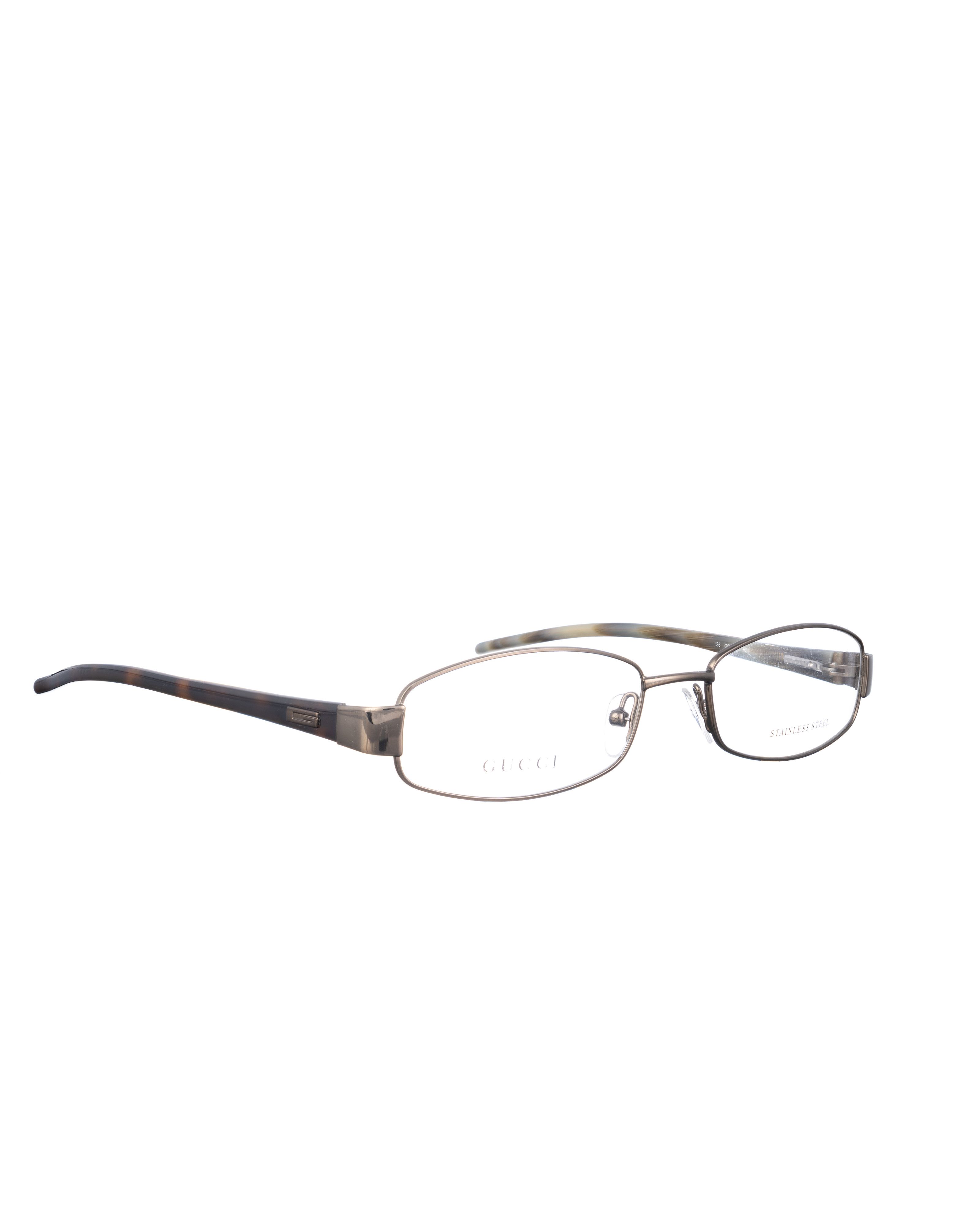 Gucci Gucci 00s Dark Silver & Havana Rectangular Glasses Size ONE SIZE - 3 Thumbnail