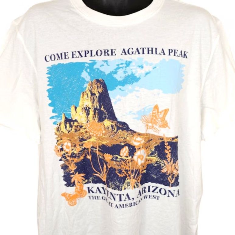 Vintage VINTAGE Agathla Peak T Shirt Mens XL White Kayenta Arizona Travel Destination Nike Shirt Size US XL / EU 56 / 4 - 2 Thumbnail
