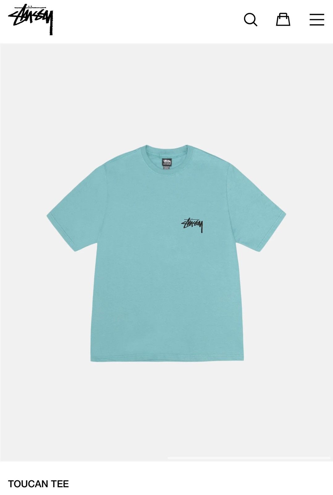 Stussy STUSSY TOUCAN TEE - OCEAN Size US L / EU 52-54 / 3 - 2 Thumbnail