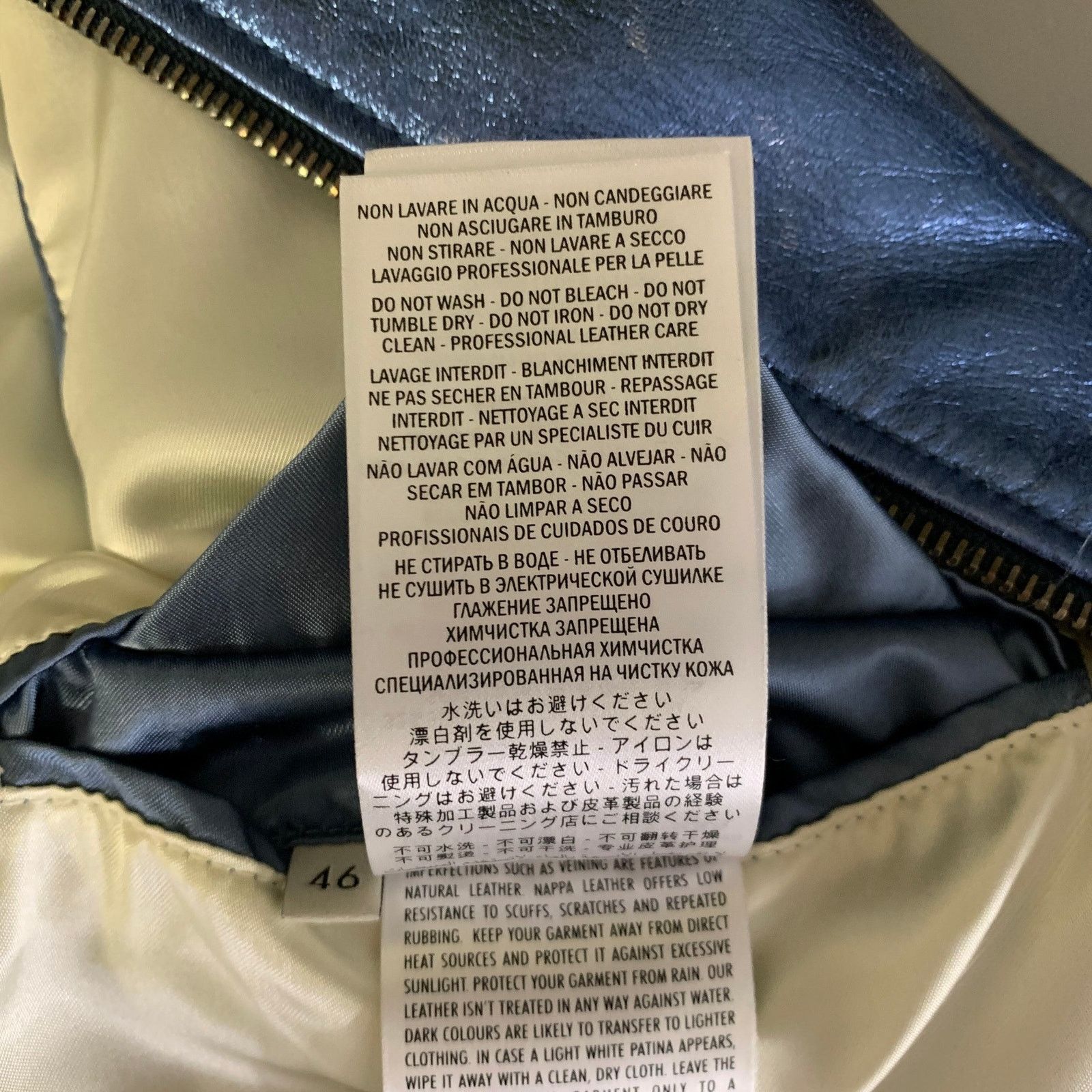 Gucci GUCCI Size 36 Blue Metallic Stripe Leather Bomber Jacket Size L / US 10 / IT 46 - 12 Thumbnail