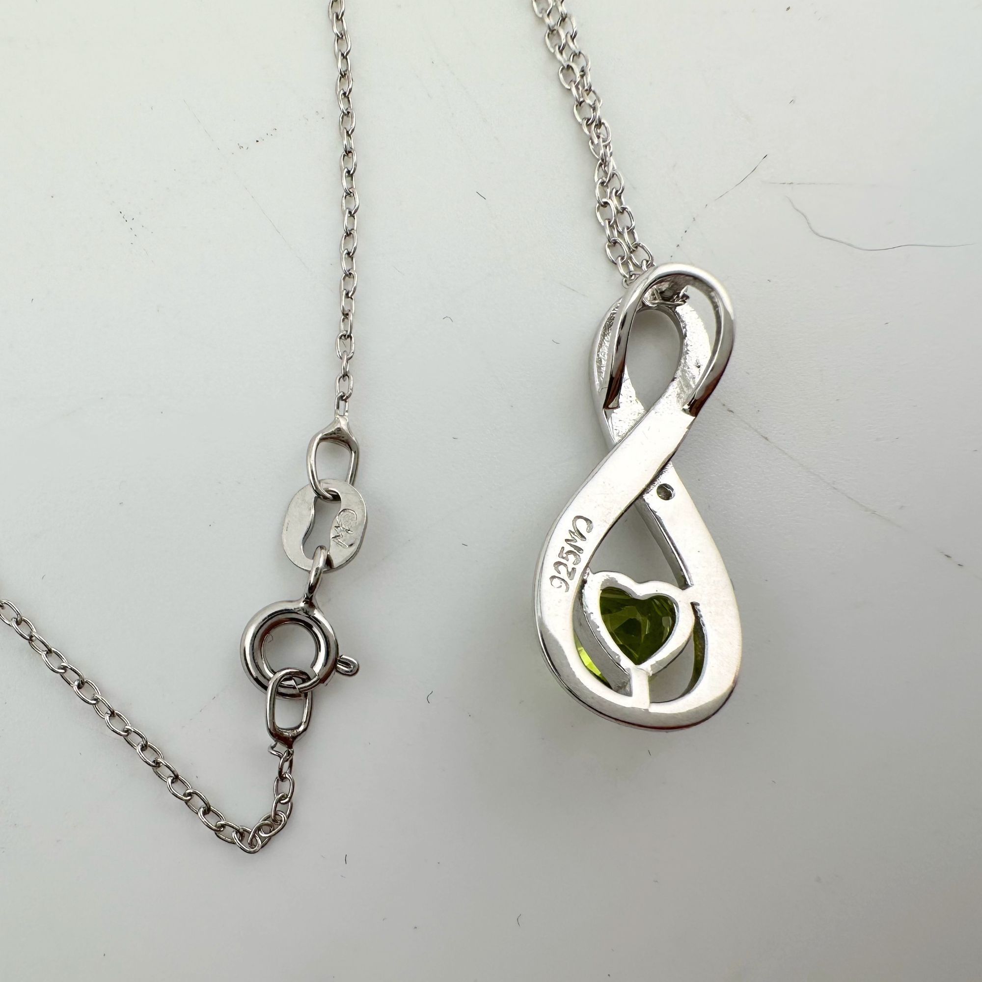 Other Beautiful Heart Peridot Infinity Necklace with Diamond Accen Size ONE SIZE - 13 Thumbnail