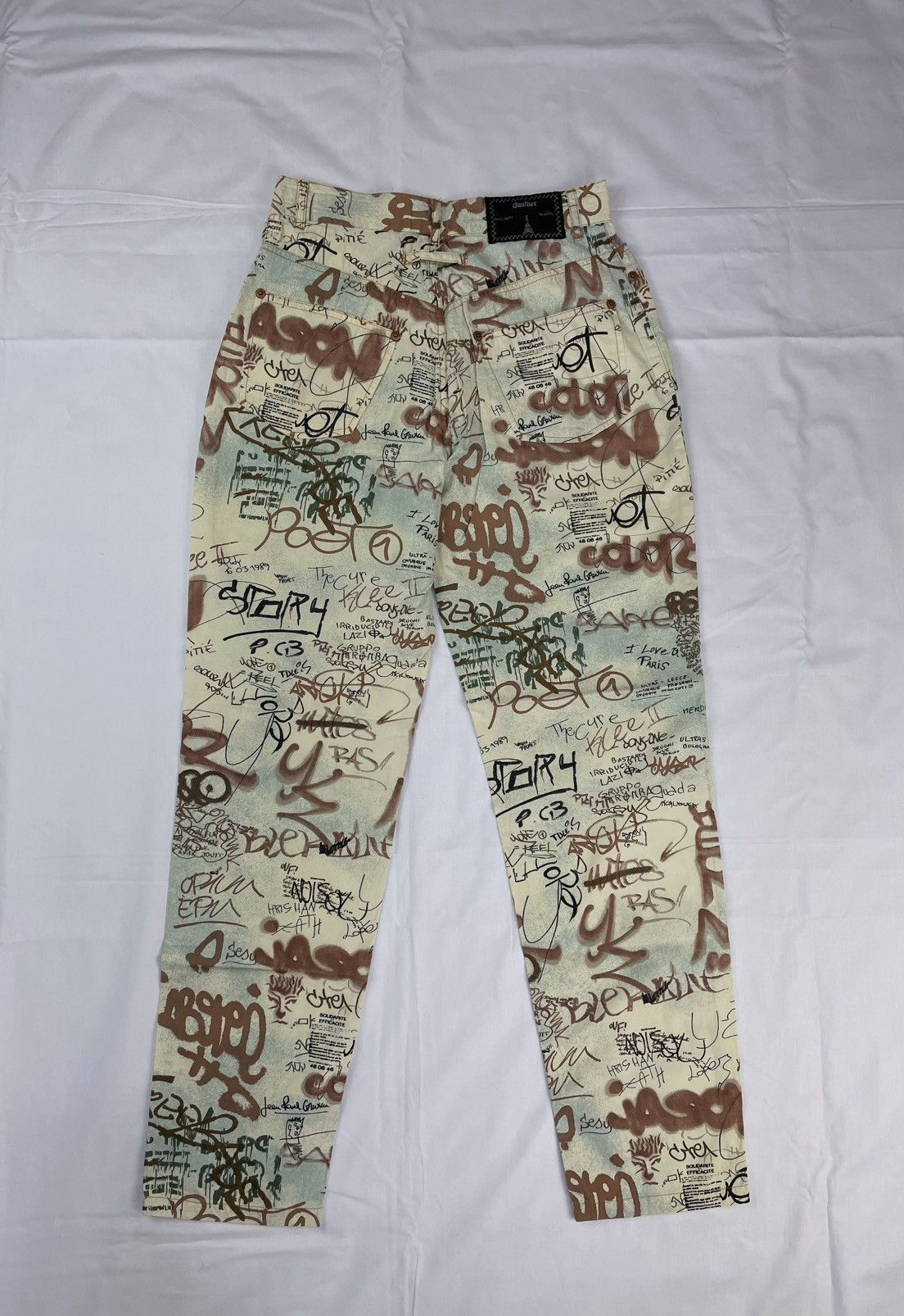 Jean Paul Gaultier SS1994 Jean Paul Gaultier Graffiti Print Pants Vintage Size 27" / US 4 / IT 40 - 2 Thumbnail