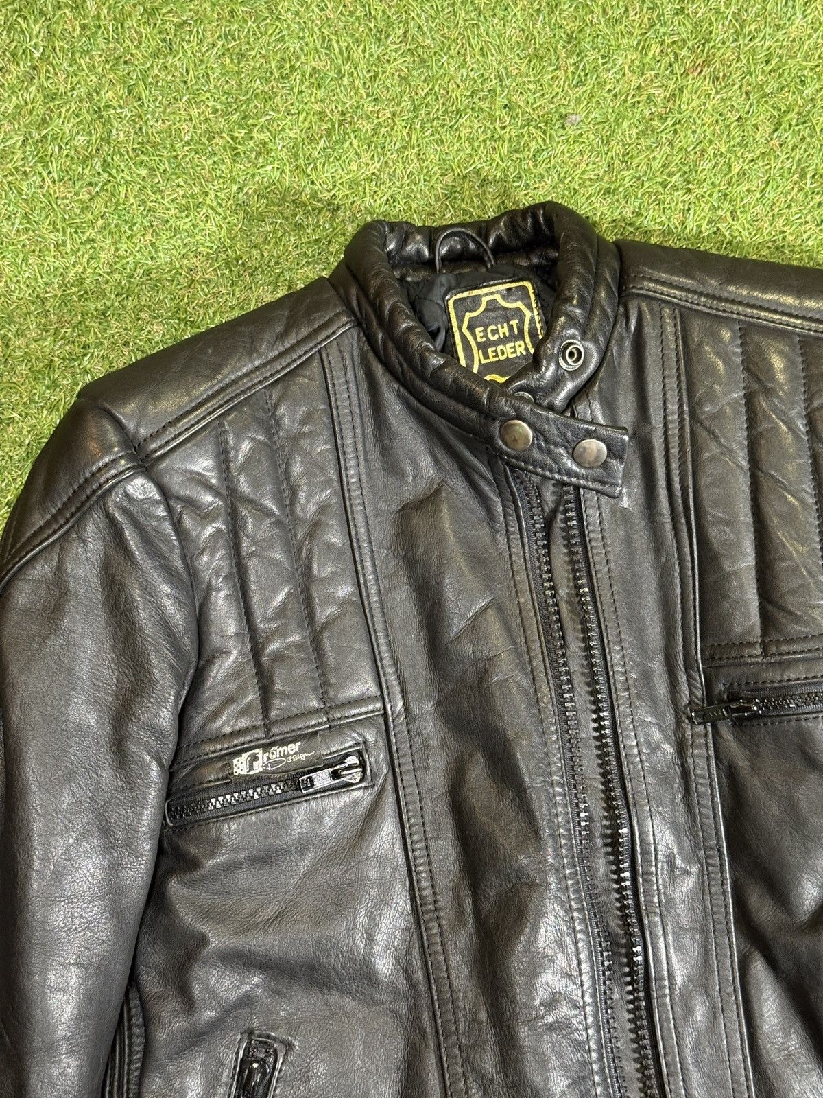 Other Vintage Echt Leder Genuine Leather Biker Jacket Size S / US 4 / IT 40 - 6 Thumbnail
