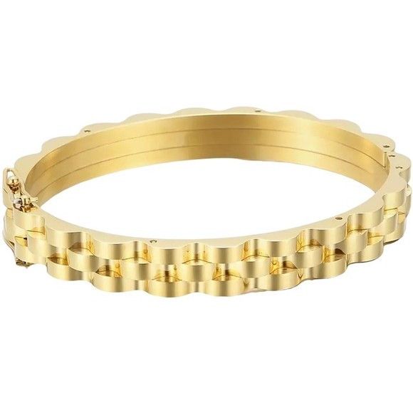 Other 9mm Stainless Steel Cuff Bangle Unisex Bracelet (G) Size ONE SIZE - 1 Thumbnail