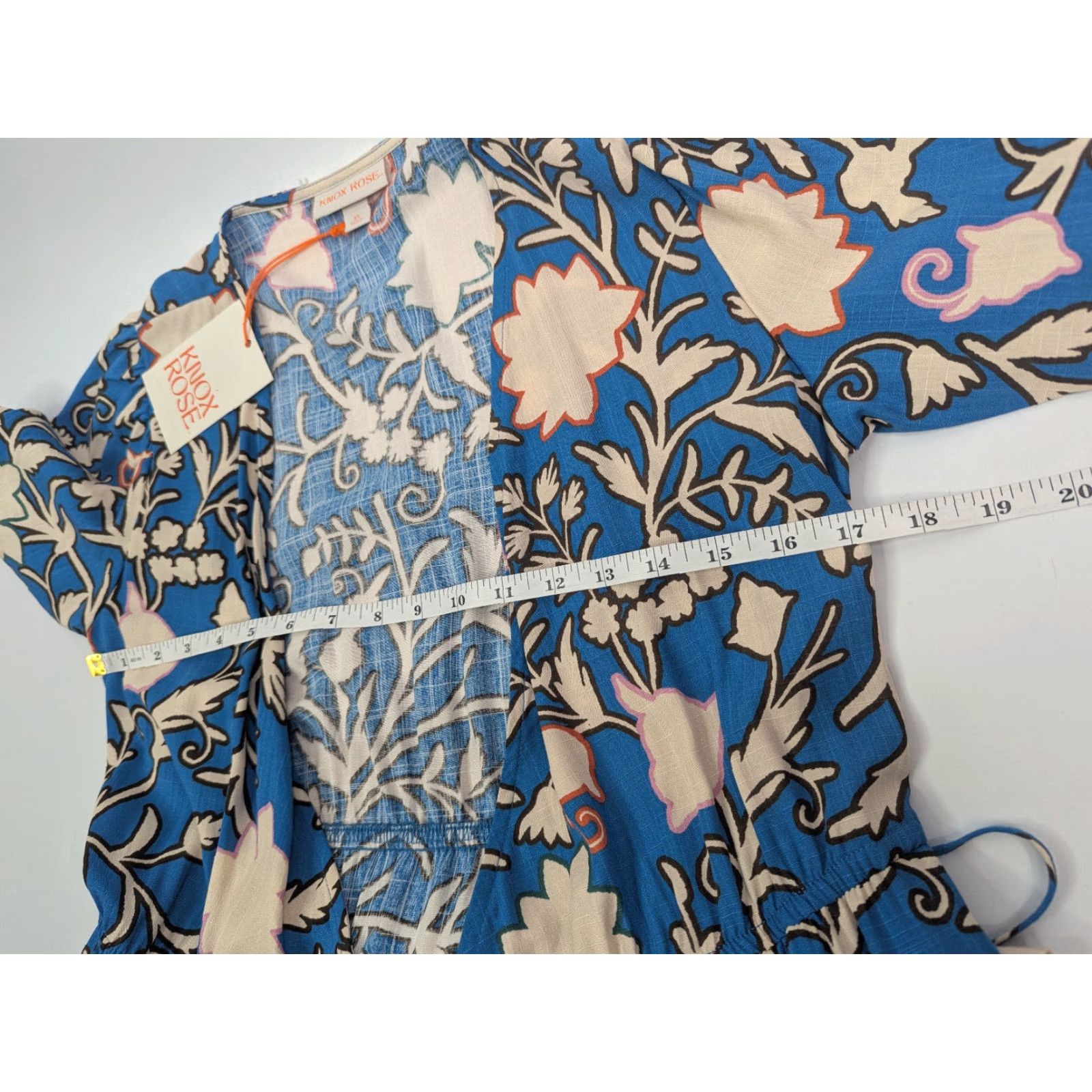 Vintage NWT Knox Rose Women's XS Maxi Dress Floral Blue Wrap Boho Tiered MRSP 0 Size XS / US 0-2 / IT 36-38 - 7 Thumbnail