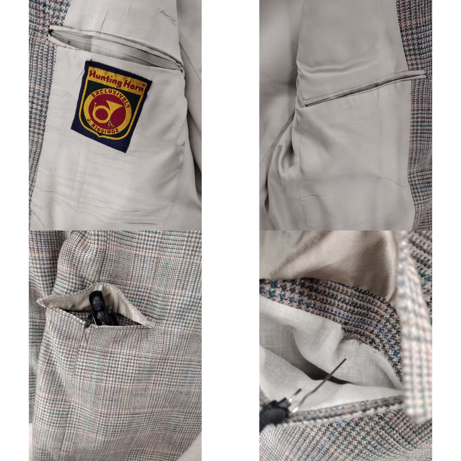 Vintage J.RIGGINS Blazer Jacket Wool Plaid 41 Gray Mens Size 42R - 8 Thumbnail