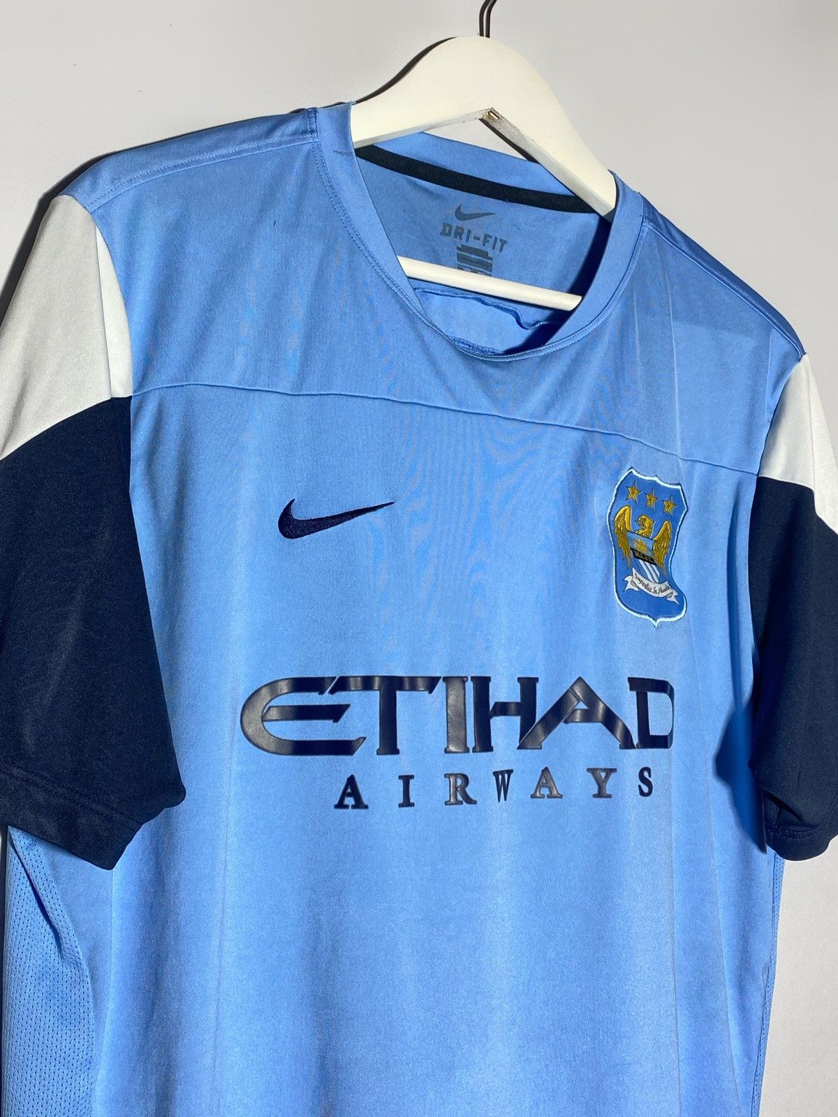 Nike 🔥 NIKE MANCHESTER CITY ETIHAD Y2K SOCCER DRIP JERSEY Size US XXL / EU 58 / 5 - 3 Thumbnail