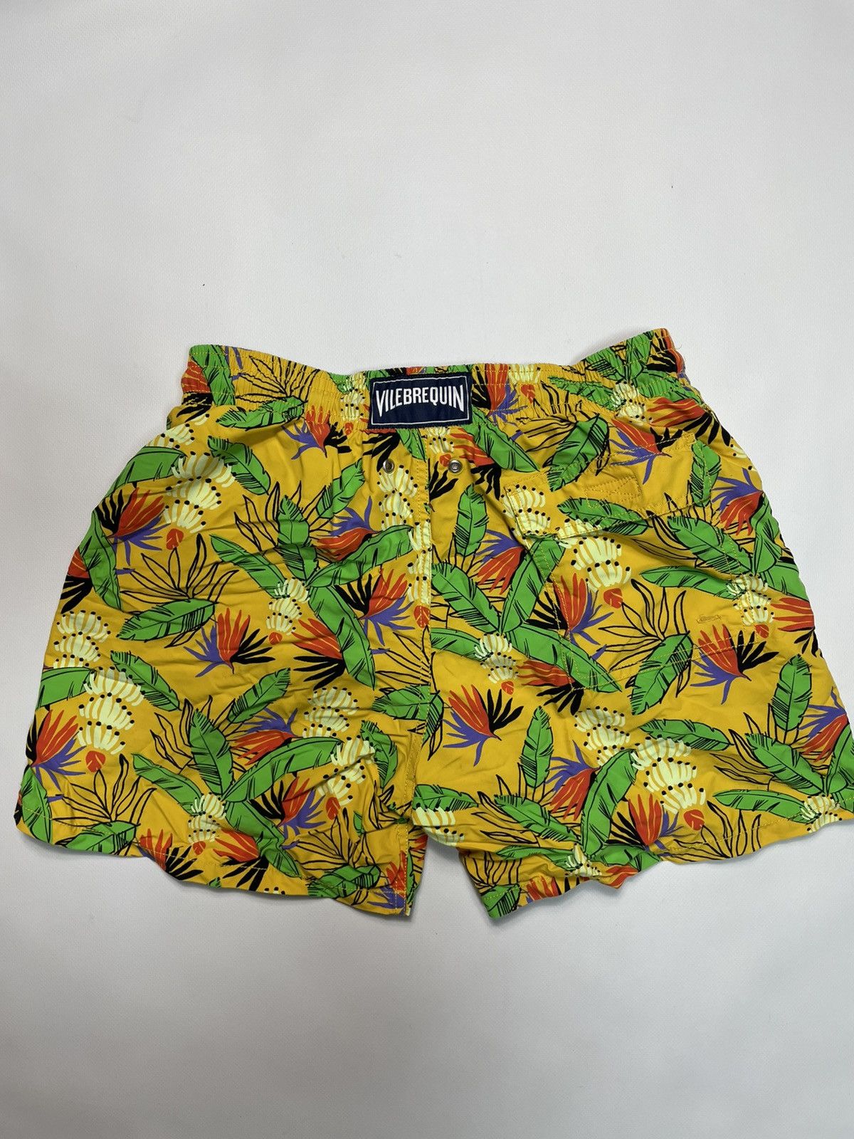 Vilebrequin Vilebrequin Yellow Tropical Floral Print Swim Trunks Size M Size US 32 / EU 48 - 1 Thumbnail