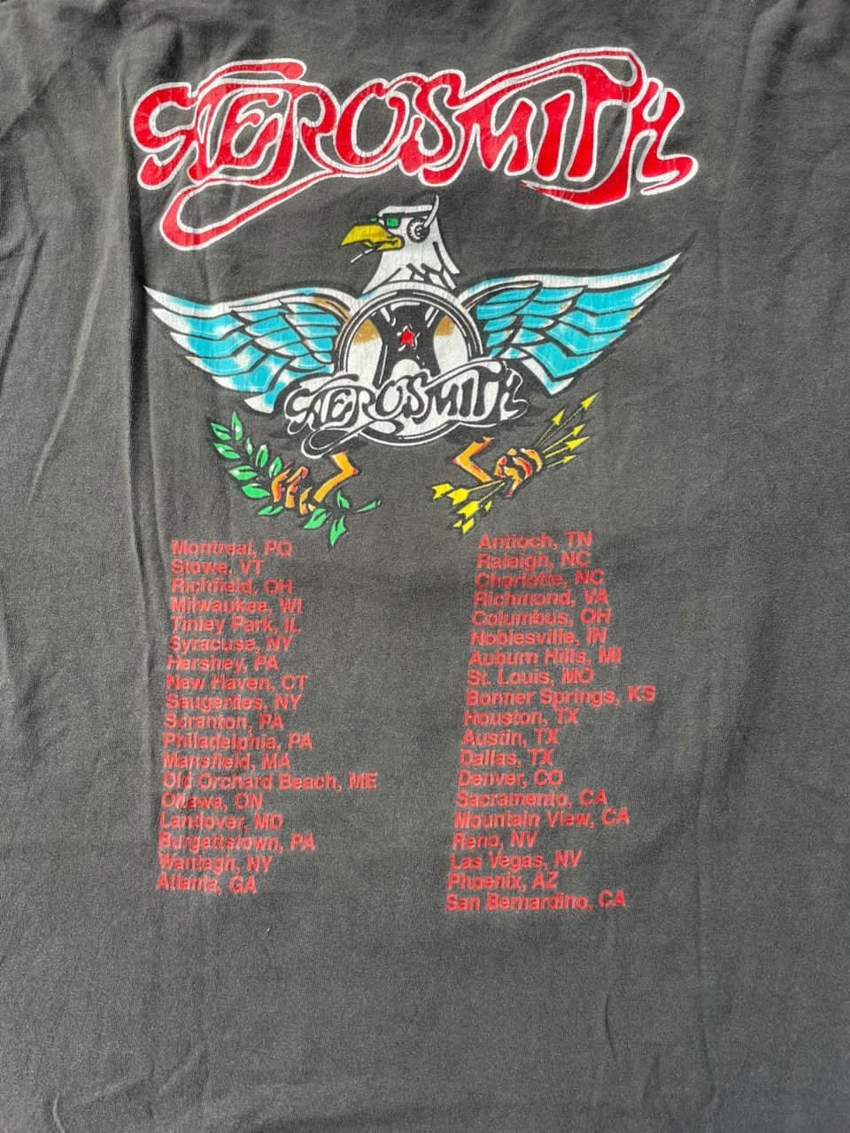 Aerosmith Vintage 90s Aerosmith Aero Force One Band Tees Size US L / EU 52-54 / 3 - 4 Thumbnail