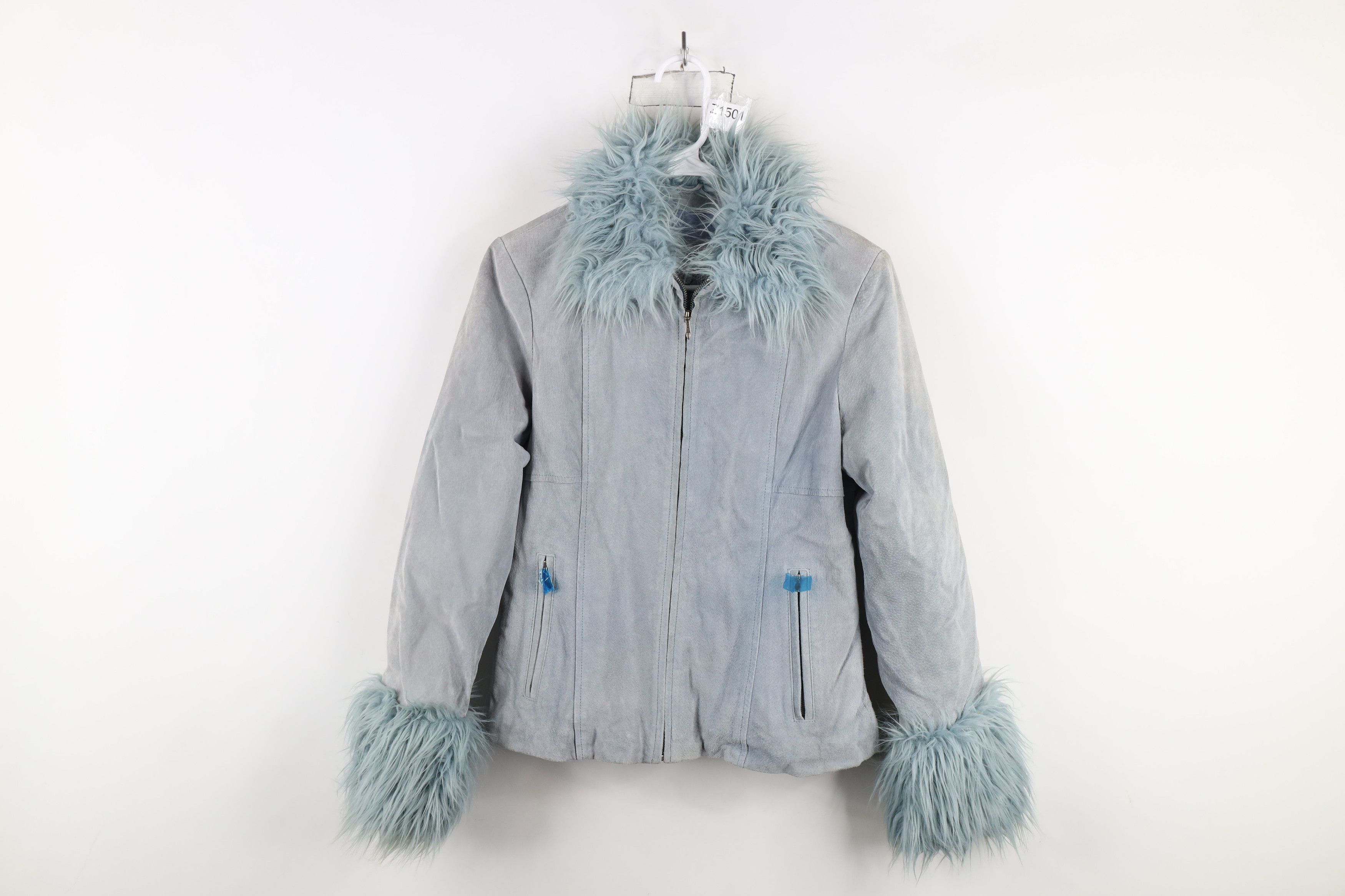 Vintage Deadstock Vintage 90s Streetwear Penny Lane Jacket Shag Blue Size S / US 4 / IT 40 - 1 Thumbnail