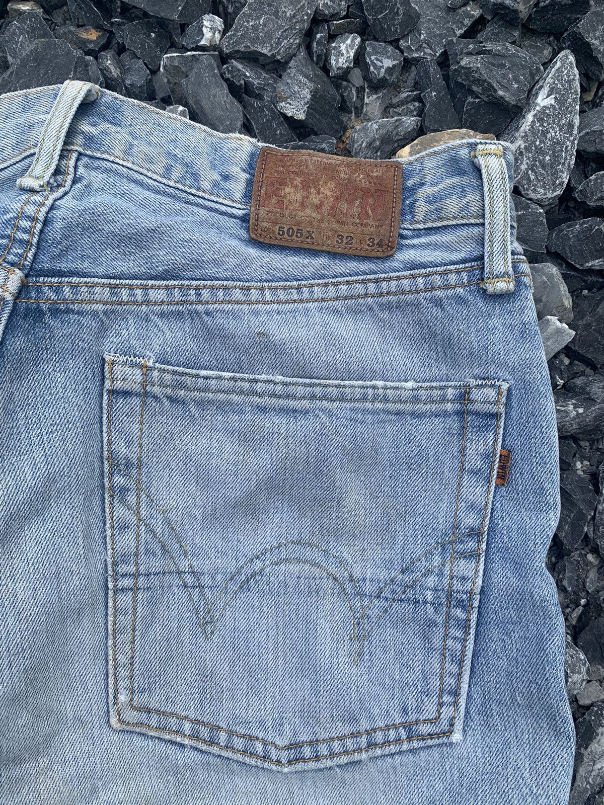 Edwin × Kapital × Vintage VINTAGE EDWIN 505X SELVEDGE BAGGY FADED DISTRESSED DENIM Size US 31 - 14 Thumbnail