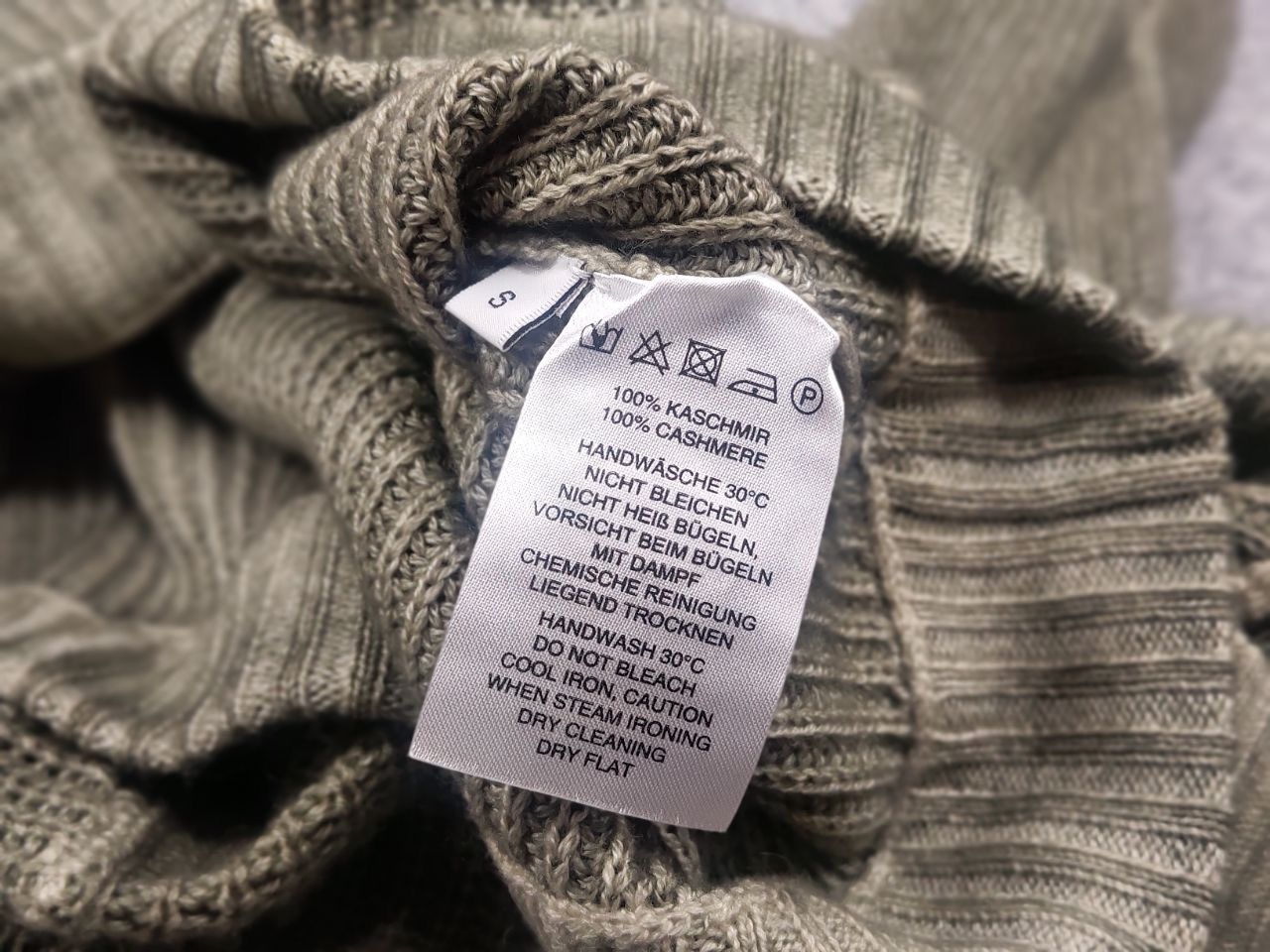 Vintage Simon Gray Cashmere wash Olive textured knit sweater Loro Size US S / EU 44-46 / 1 - 14 Thumbnail