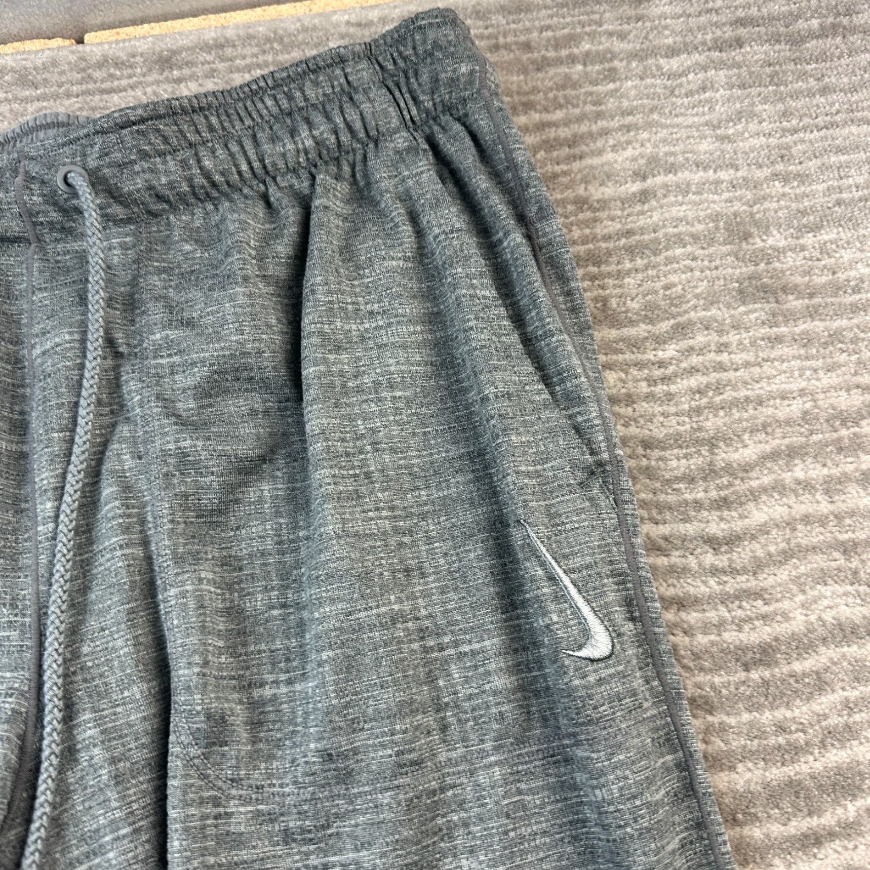 Nike Nike Yoga Pants Mens M Gray Dri-Fit Joggers with Pockets, Stretch, Inseam 29 in, Polyester Spandex, Regular Fit, Athletic Activewear Size US 31 - 5 Thumbnail