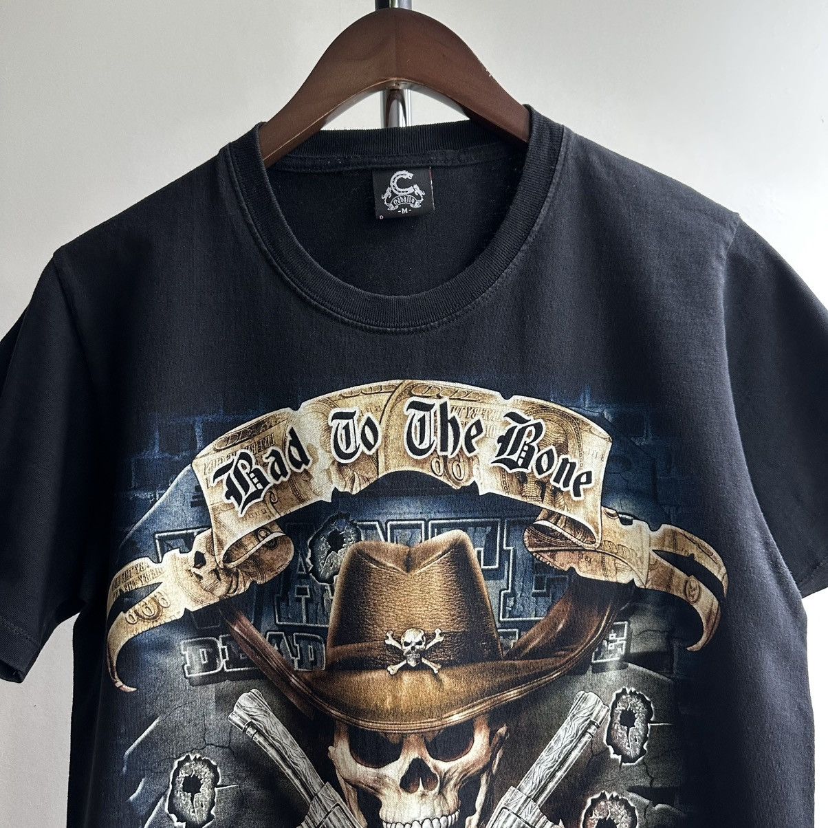 Vintage VINTAGE Y2K BAD TO THE BONE BIKE TEE Size US M / EU 48-50 / 2 - 3 Thumbnail