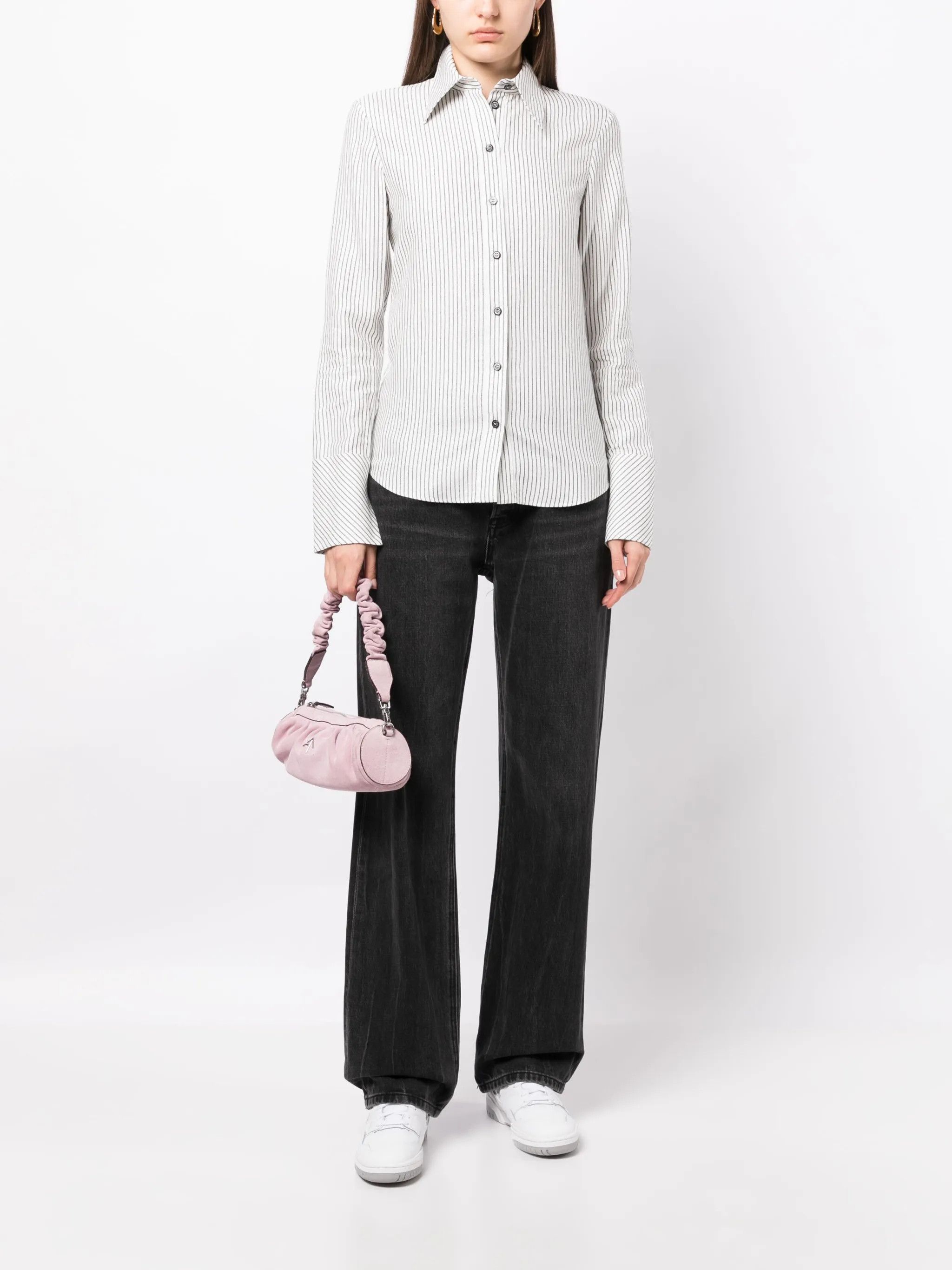 Golden Goose o1y0825 Striped Shirt in Black/White Size S / US 4 / IT 40 - 5 Thumbnail